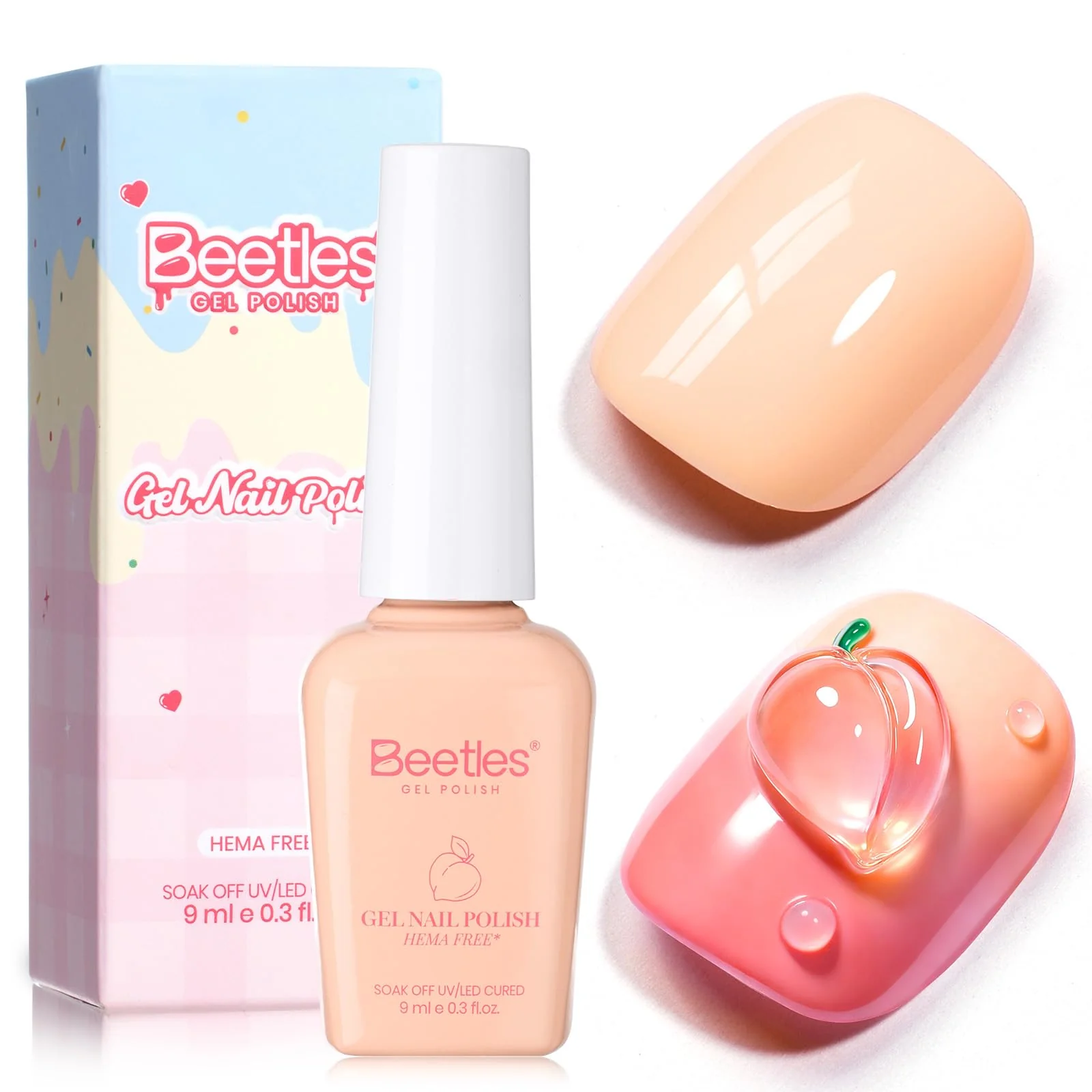 Beetles Coral Gel Nail Polish - Sweetie Peach Nails Pastel Orange Gel Nail Polish