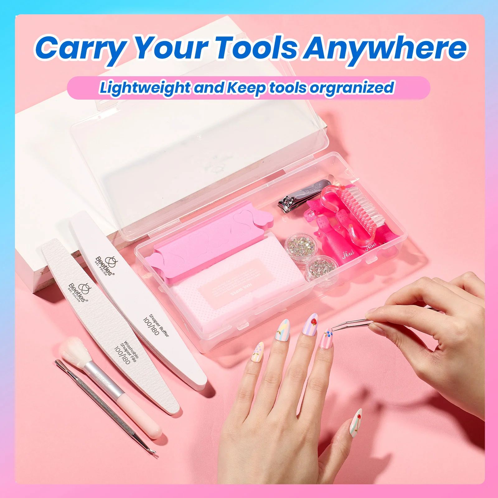 Beetles Gel Nail Starter Kit Creative Flow TPO & HEMA Free 35 Colors All Seasons Shades Summer Nails All-in-One Mani Kit - Image 10