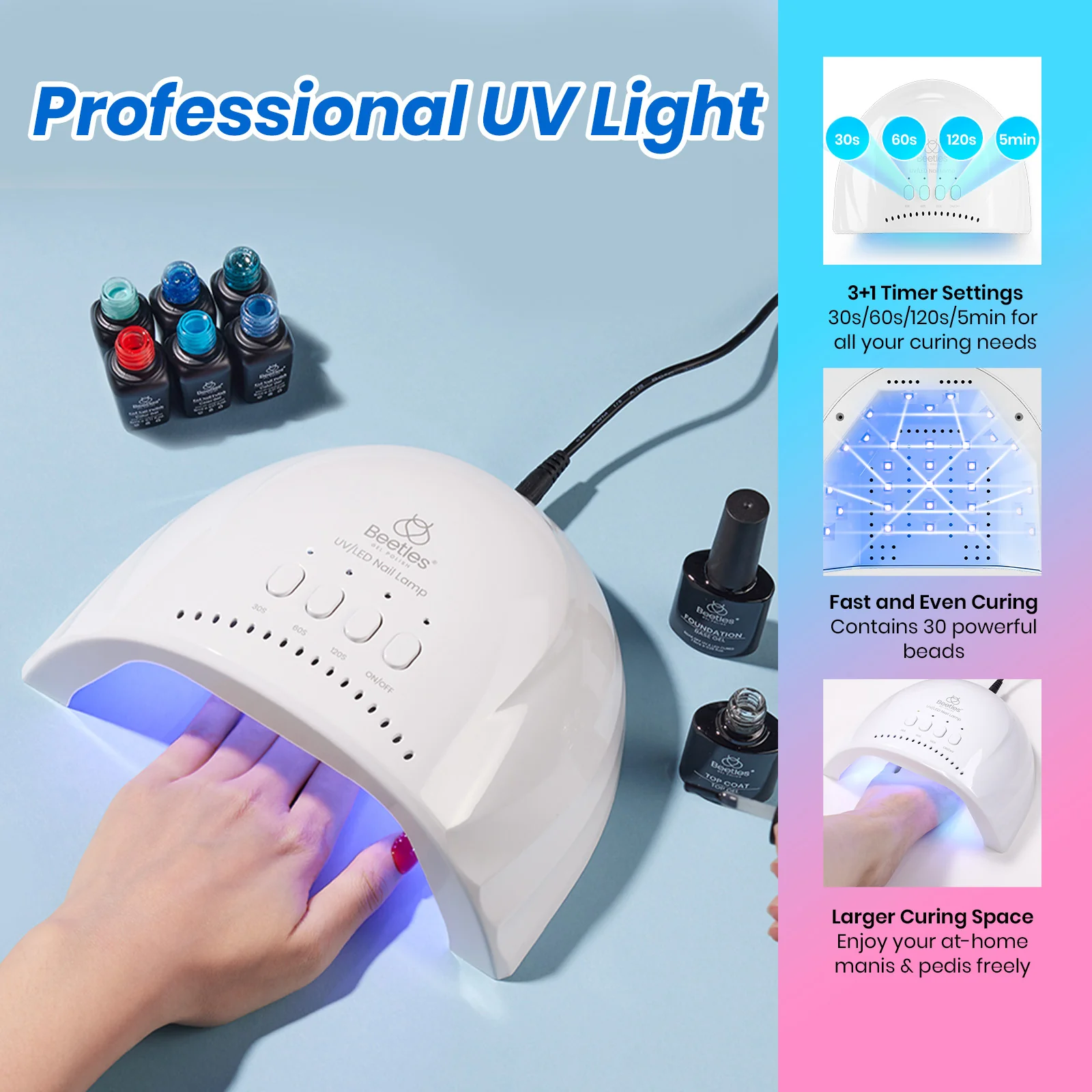 Beetles Gel Nail Starter Kit Creative Flow TPO & HEMA Free 35 Colors All Seasons Shades Summer Nails All-in-One Mani Kit - Image 8