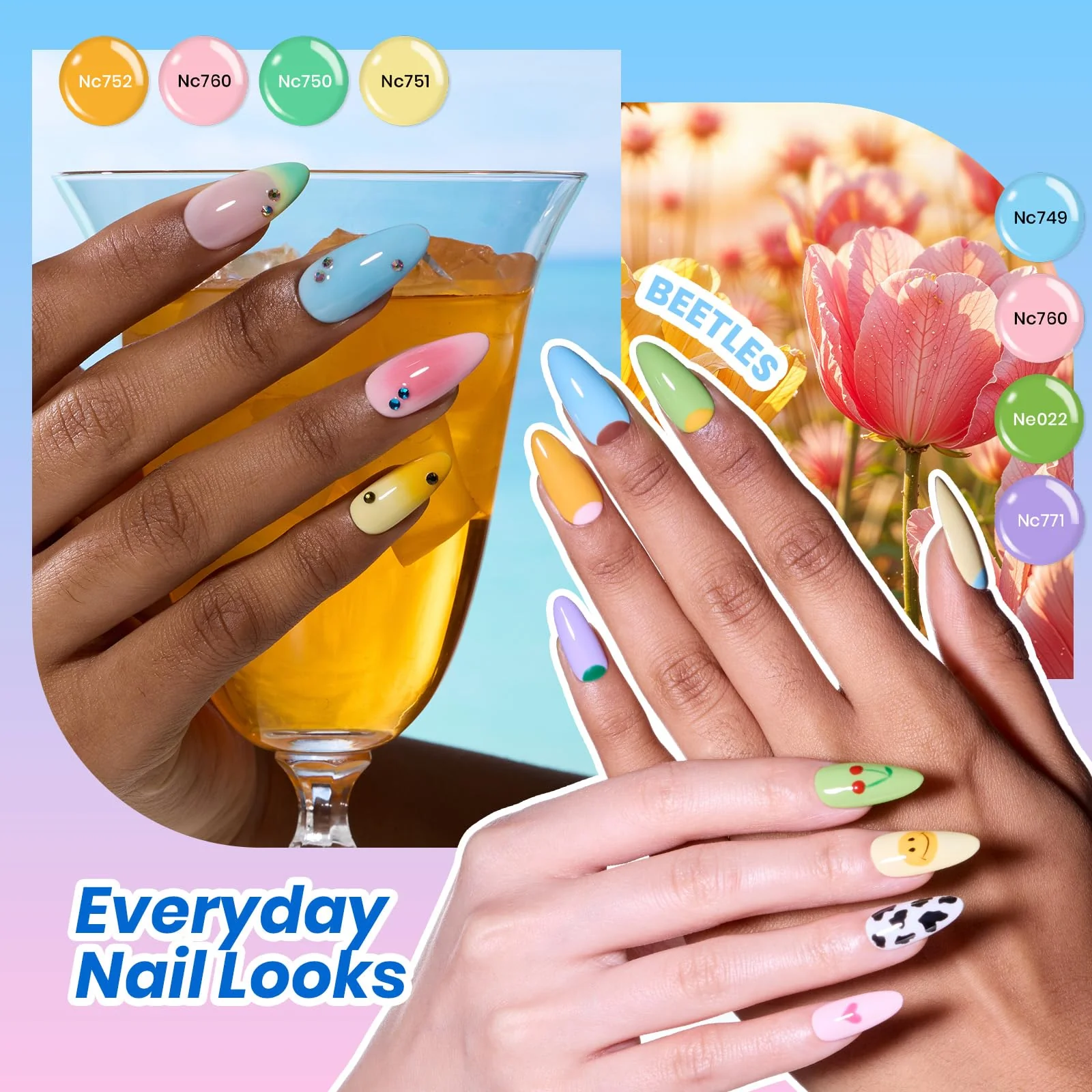 Beetles Gel Nail Starter Kit DEAL BOX Mix & Muse 20 Colors Summer Nails Shades All-in-One Mani Set - Image 8