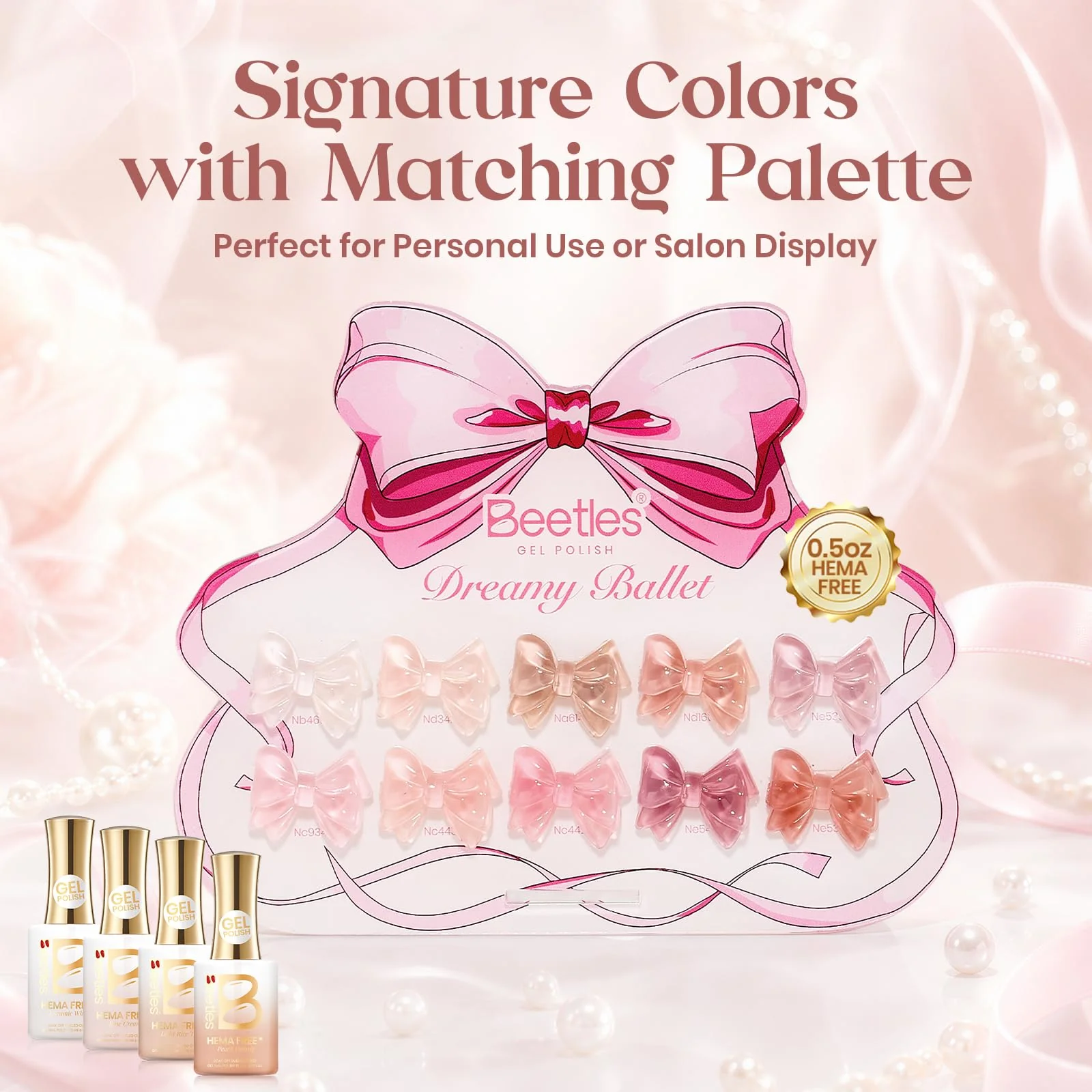 Beetles Dreamy Ballet Nude Summer Nail Gel Polish Set- HEMA FREE 10 Colors 15ML Jelly Pink Nail - Image 4