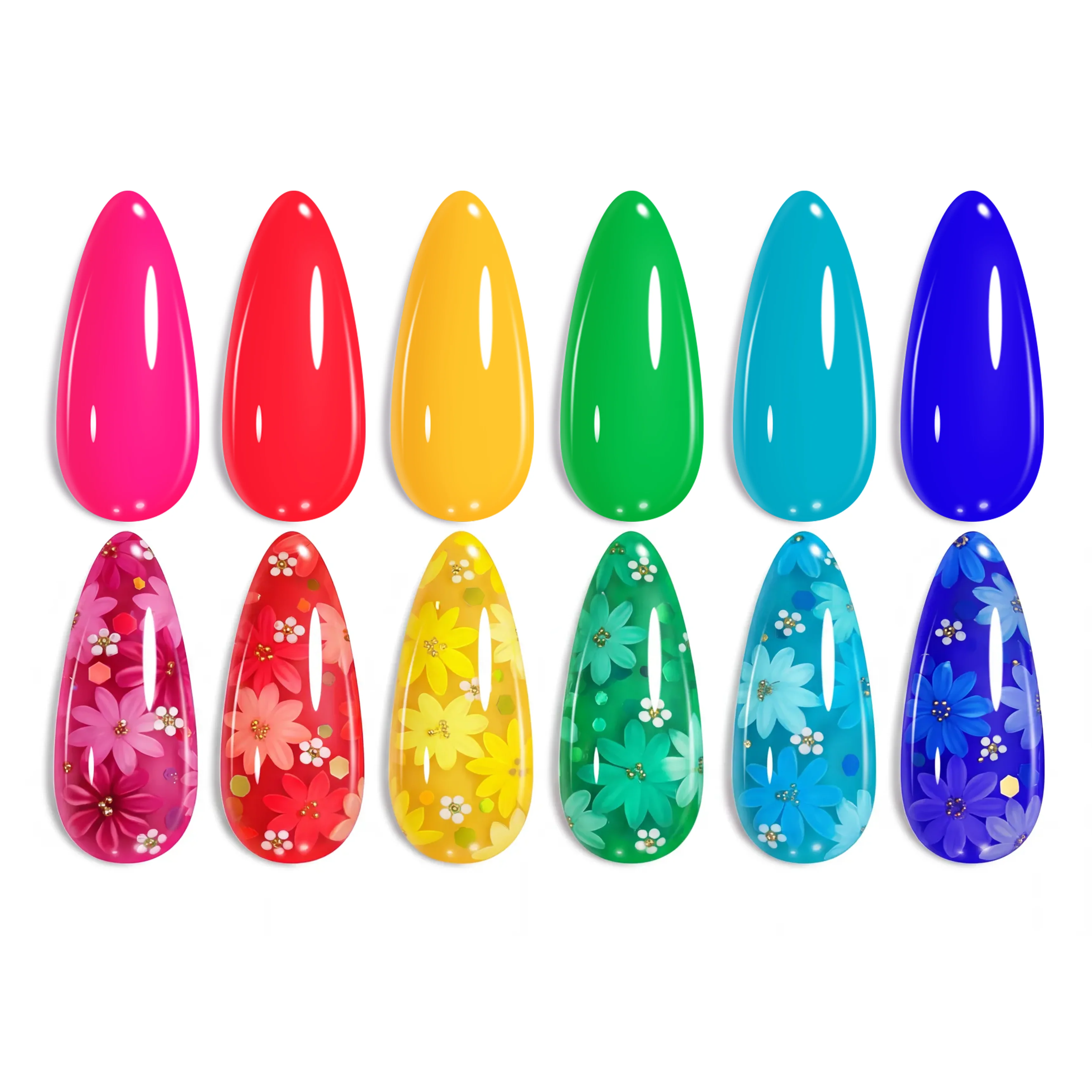 Beetles Dreamy Summer 6 Colors Summer Nails Art Hot Pink Blue Yellow Green Gel Nail Polish Set