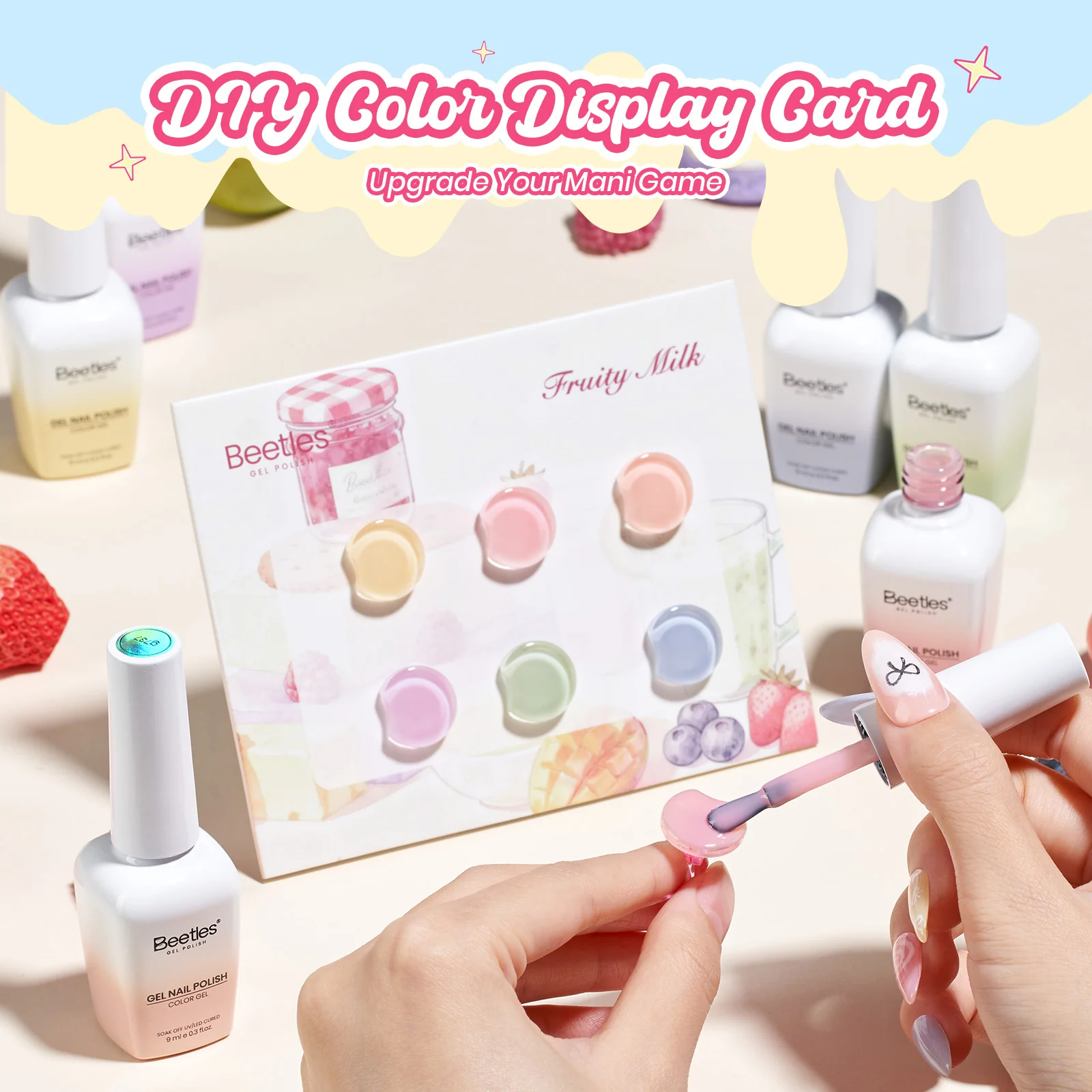 Pastel Fruity Milk Jelly Gel Whip 6 Colors Summer Nails Macaron Shimmer Glitter Gel Polish - Image 6