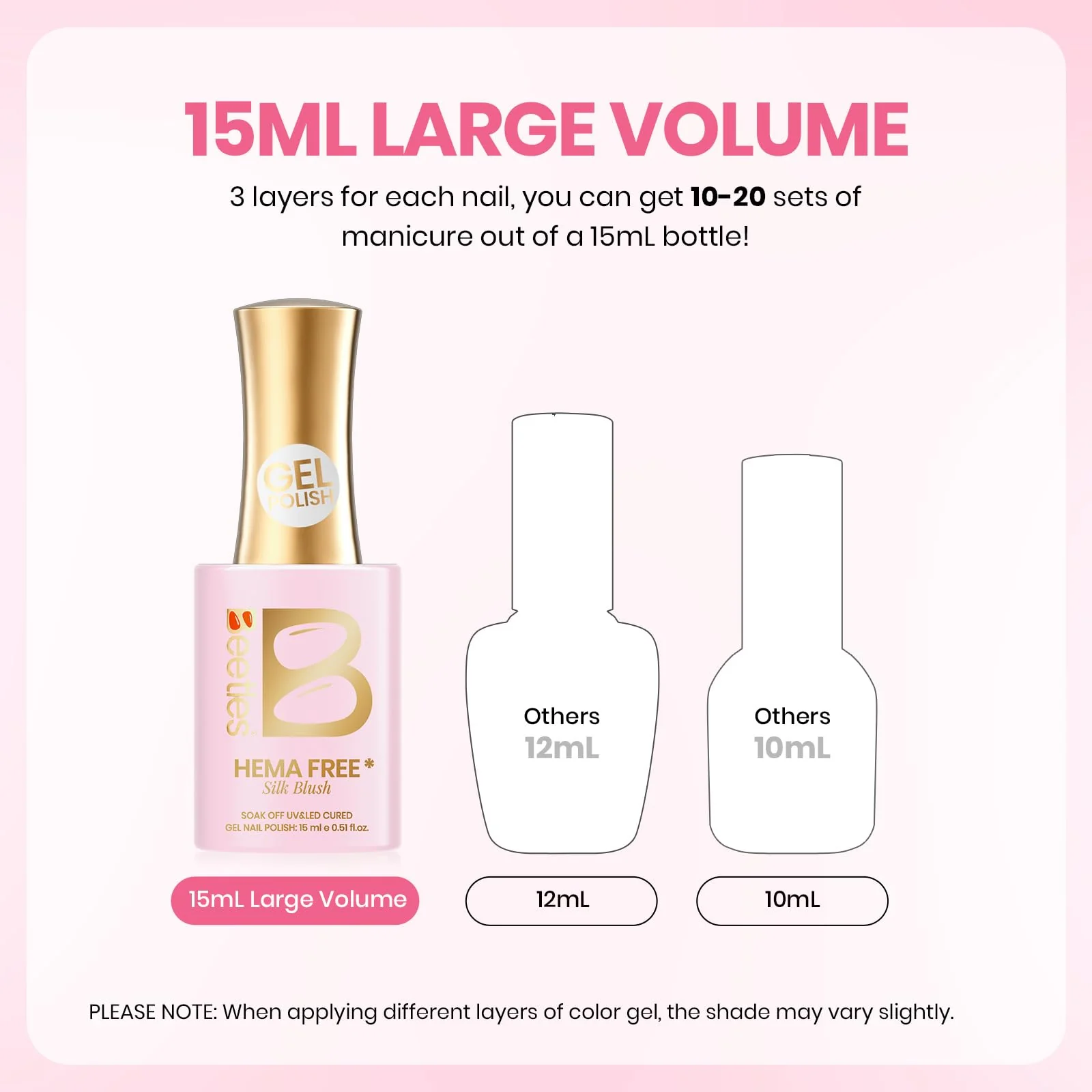 Beetles French Tip Gel Polish - Blush Moonlight 15ML with French Tip Stickers Hema Free - Image 4