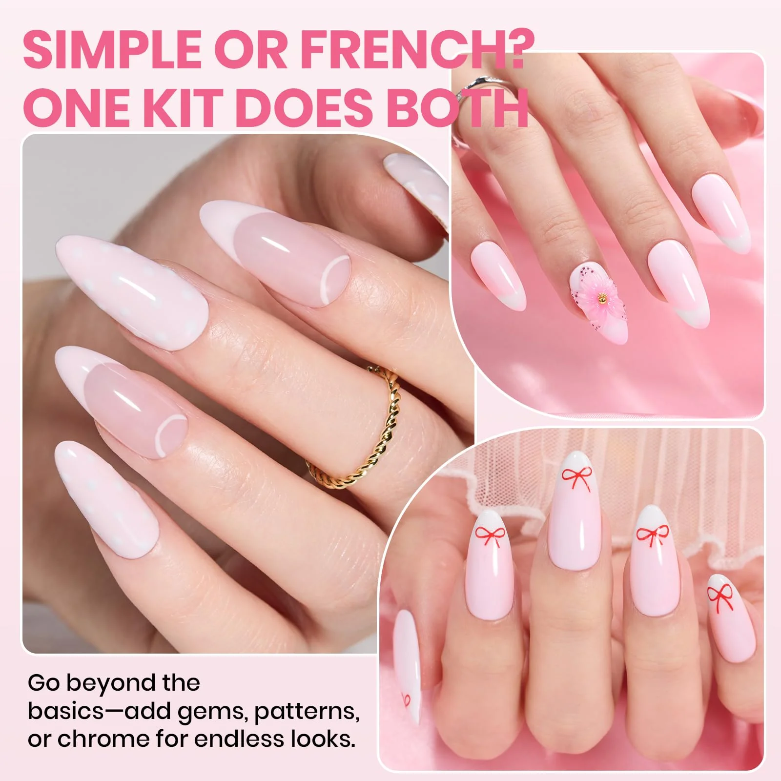 Beetles French Tip Gel Polish - Blush Moonlight 15ML with French Tip Stickers Hema Free - Image 7