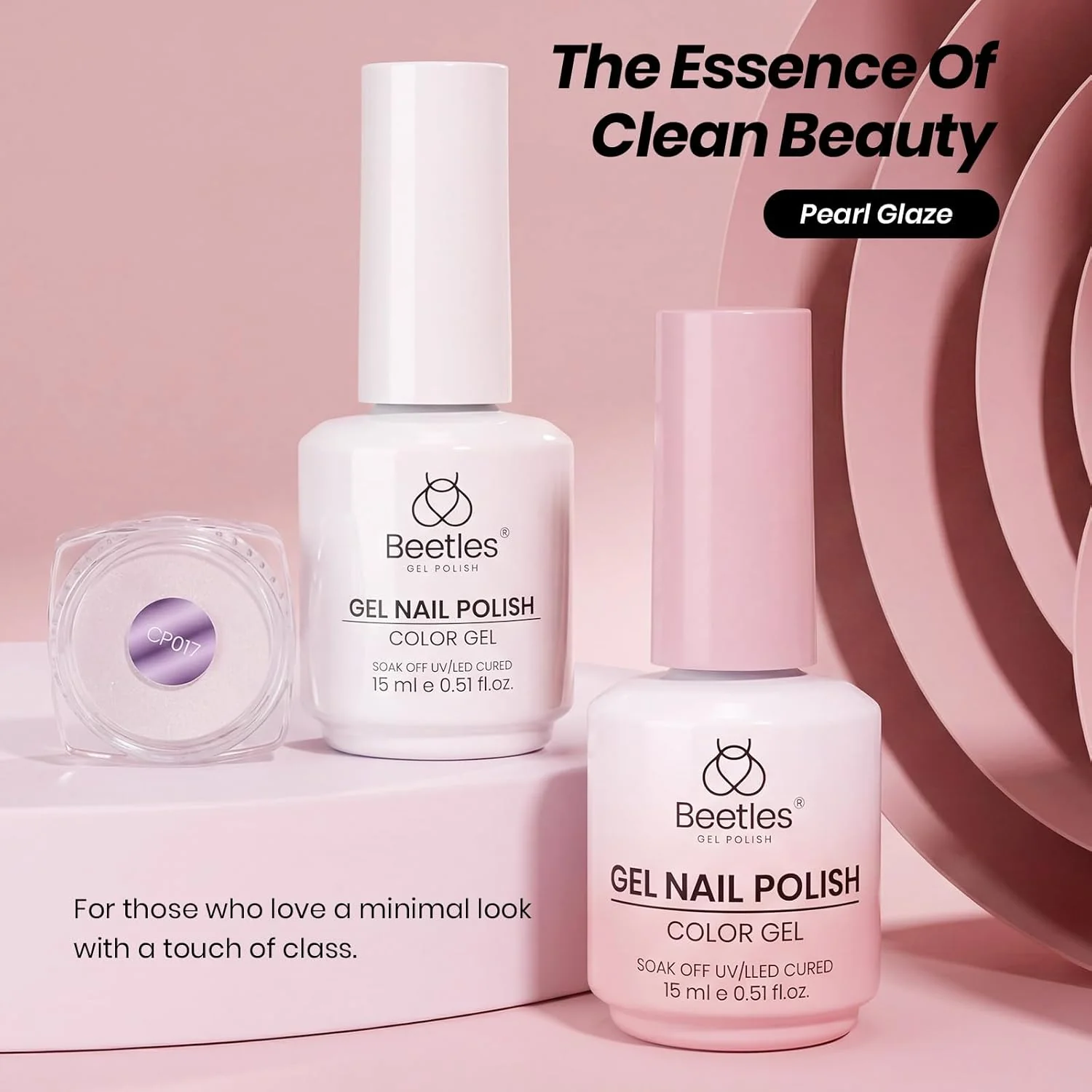 Beetles French Tip Gel Set - Pearl Glaze White Nude Pink Upgraded Summer Nails Gel Nail Kit Soak Off UV LED with 4 Styles Bubble French&Chrome Powder Nail Art Sticker DIY Home Salon Gift for Women - Image 7