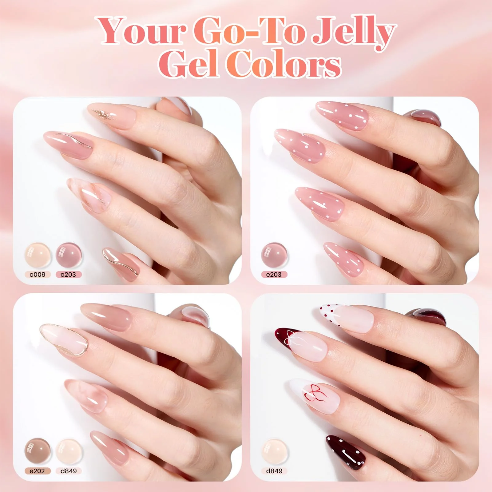 Beetles Gel Nail Polish Earthy Rose 6 Colors 15ML Nude Pink Brown Neutral Jelly Summer Nails Gel Polish Kit - Image 5