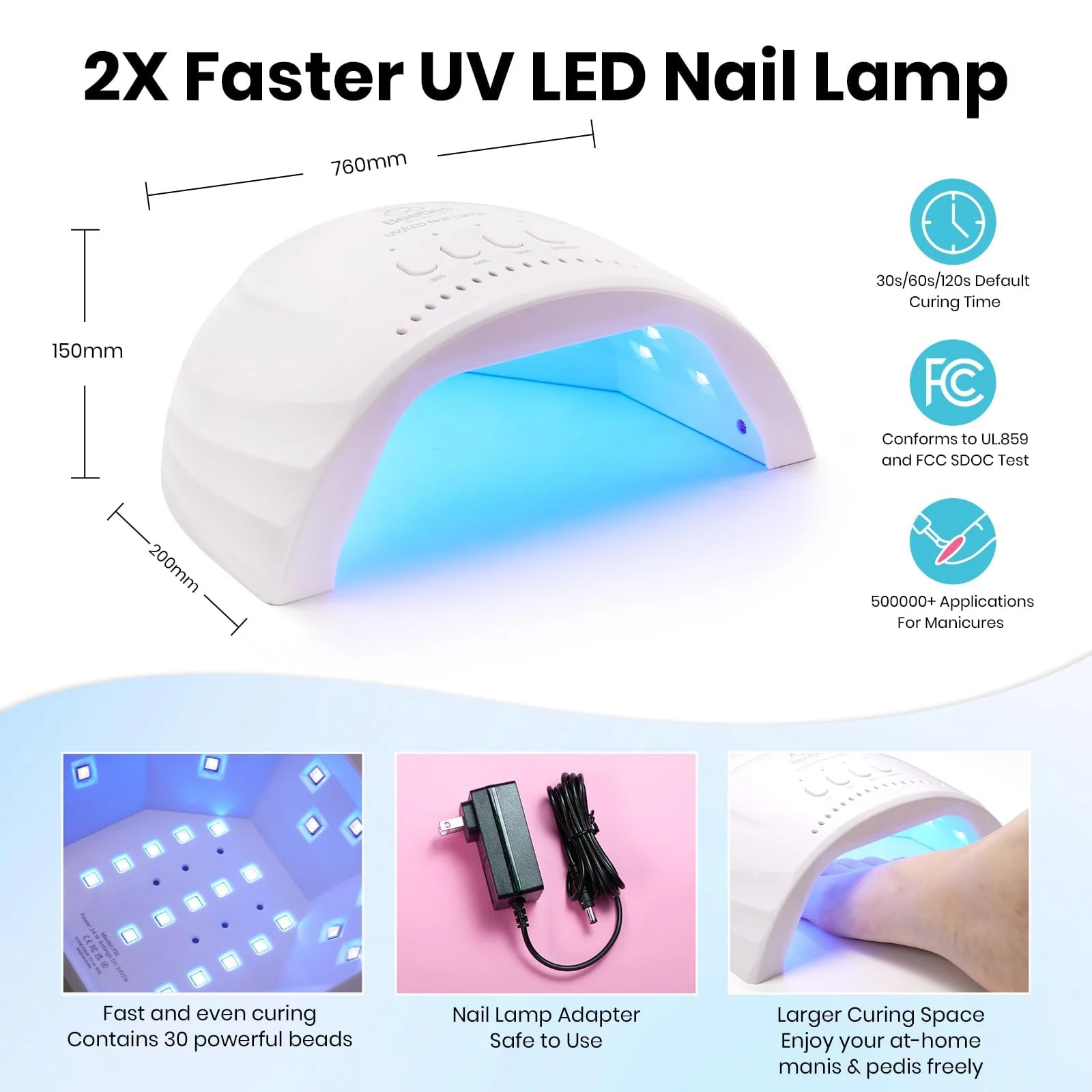 Beetles Gel Nail Starter Kit With UV Light 100 Colors 133 Pcs Summer Nails All-in-One Mani Set - Image 2