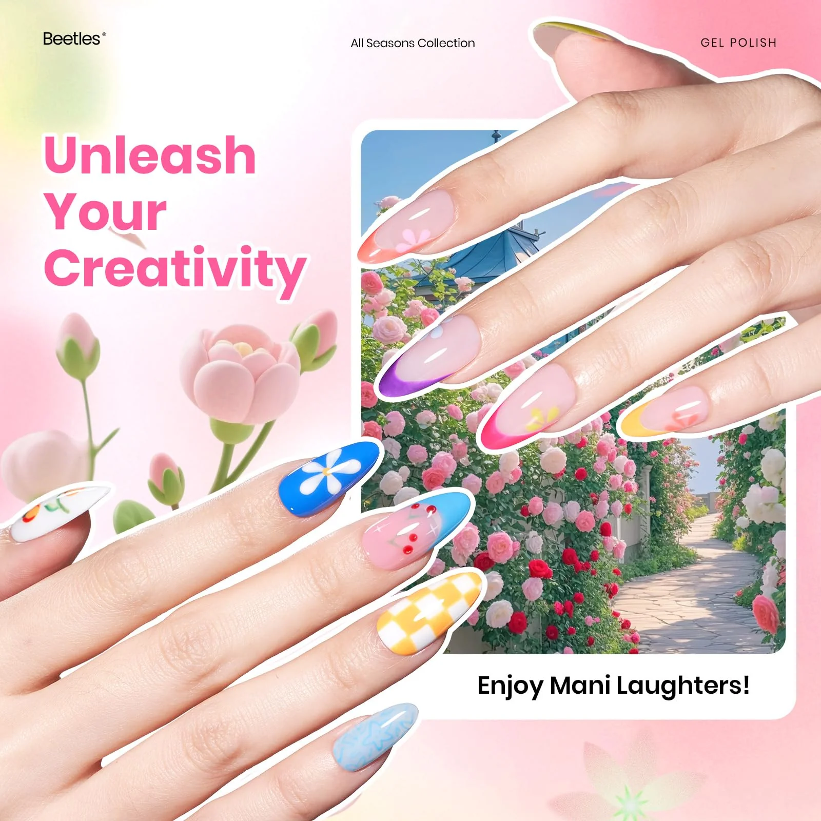 Beetles Gel Nail Polish Set - 36 Colors Dewdrop Flora Gel Nail Kit Jelly Pink Milky White Yellow Purple Green Natural Classic Color Set - Image 6