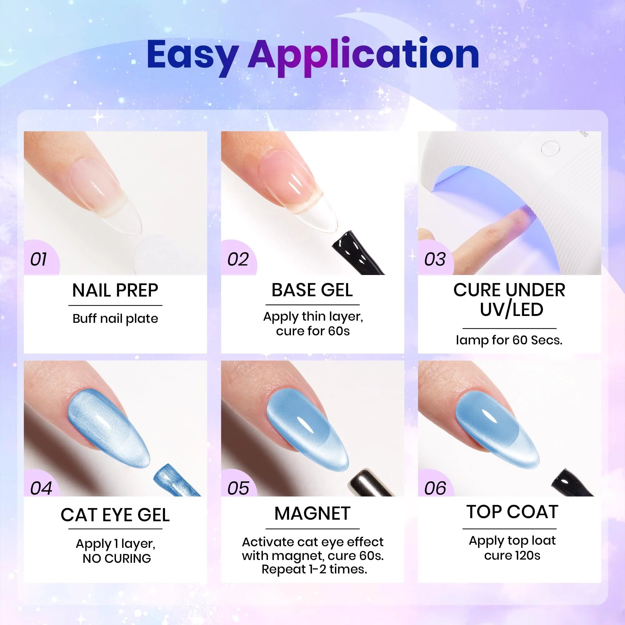 Beetles Gel Nail Polish Summer Nails Stardust Whisper 6 Colors 15ML Pink Blue Purple Cat Eye Glitter Velvet Gel Magnet - Image 8