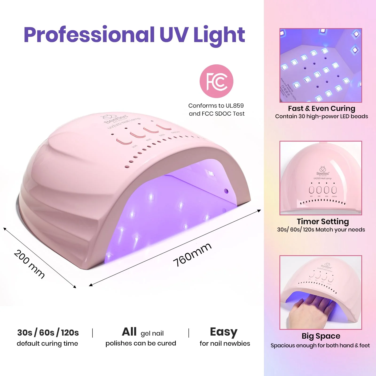 Beetles Gel Nail Starter Kit Illusion Glow Cat Eye Summer Nails 96Pcs 20 Colors With UV Light All-in-One Mani Kit - Image 7