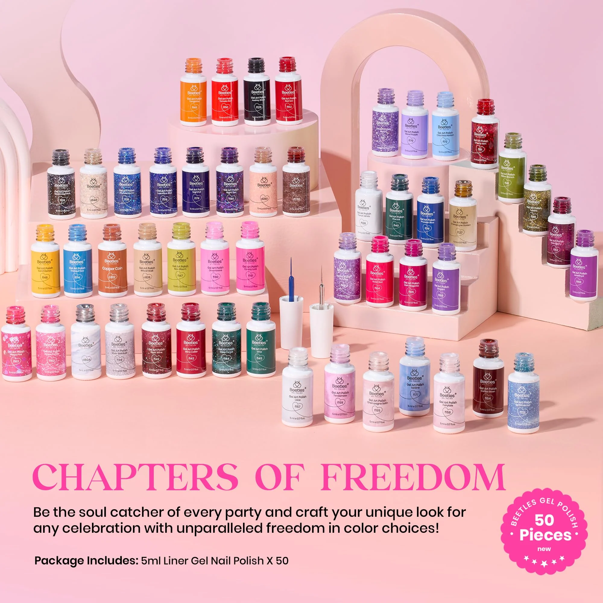 Beetles Gel Polish 50 Colors Nails Gel Liner Nail Polish Set French Tip Nail Art Polish - Image 2