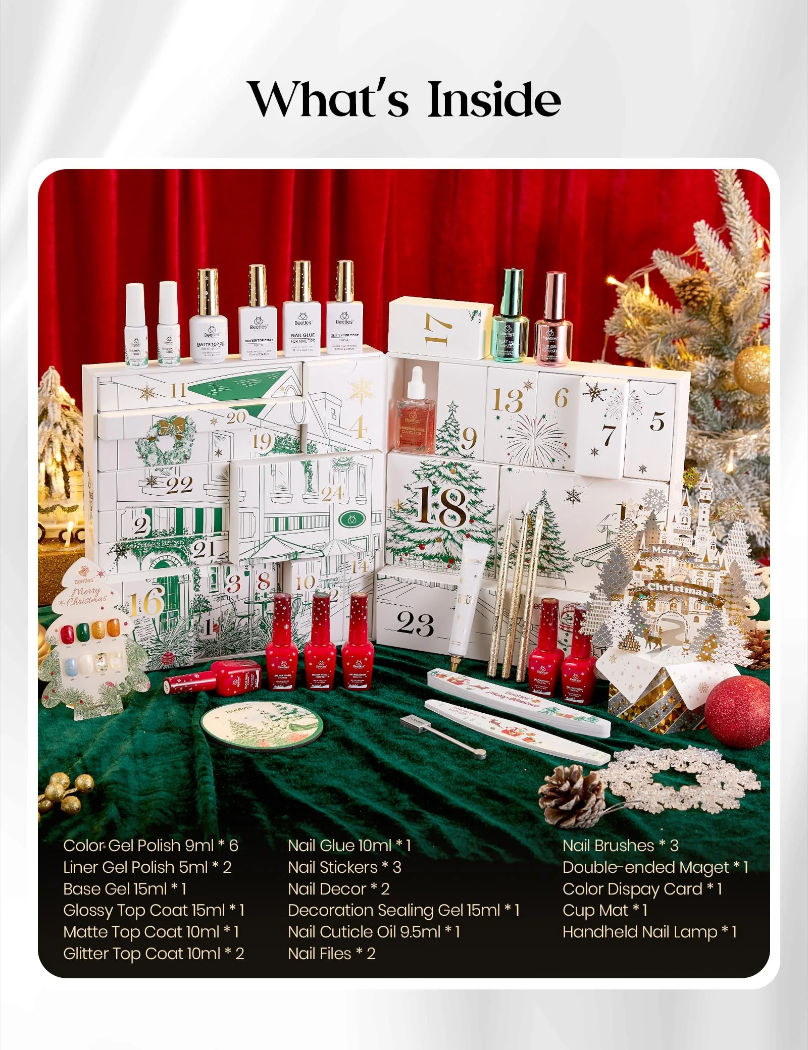 Beetles Gel Polish Merry Glitzmas 2026 Gift Box – Nail Art Set with Festive Holiday Surprises Gifts for Women Girls - Image 8