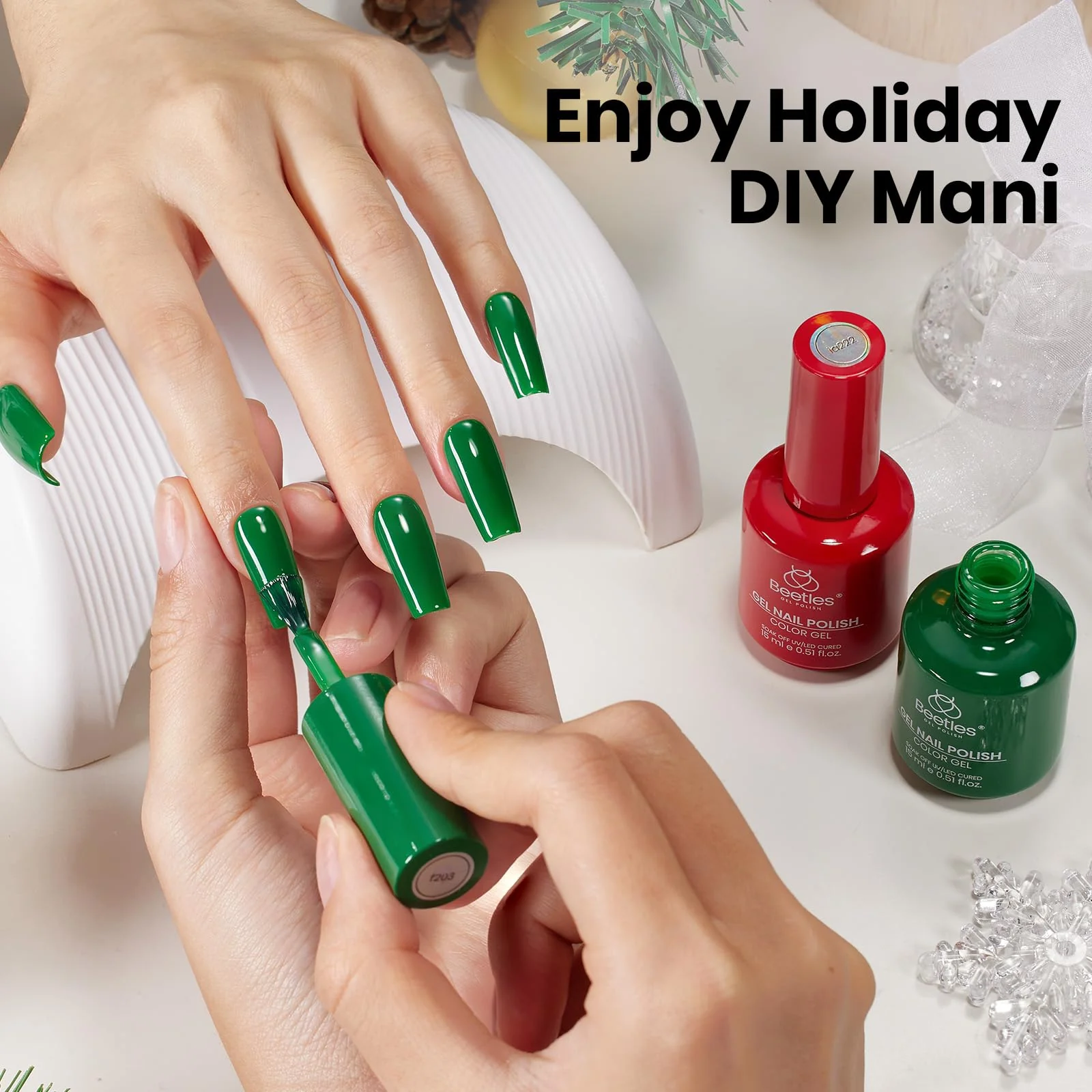 Beetles Gel Polish Prelude of Celebration - 15ML Red Green Classic Colors - Image 2