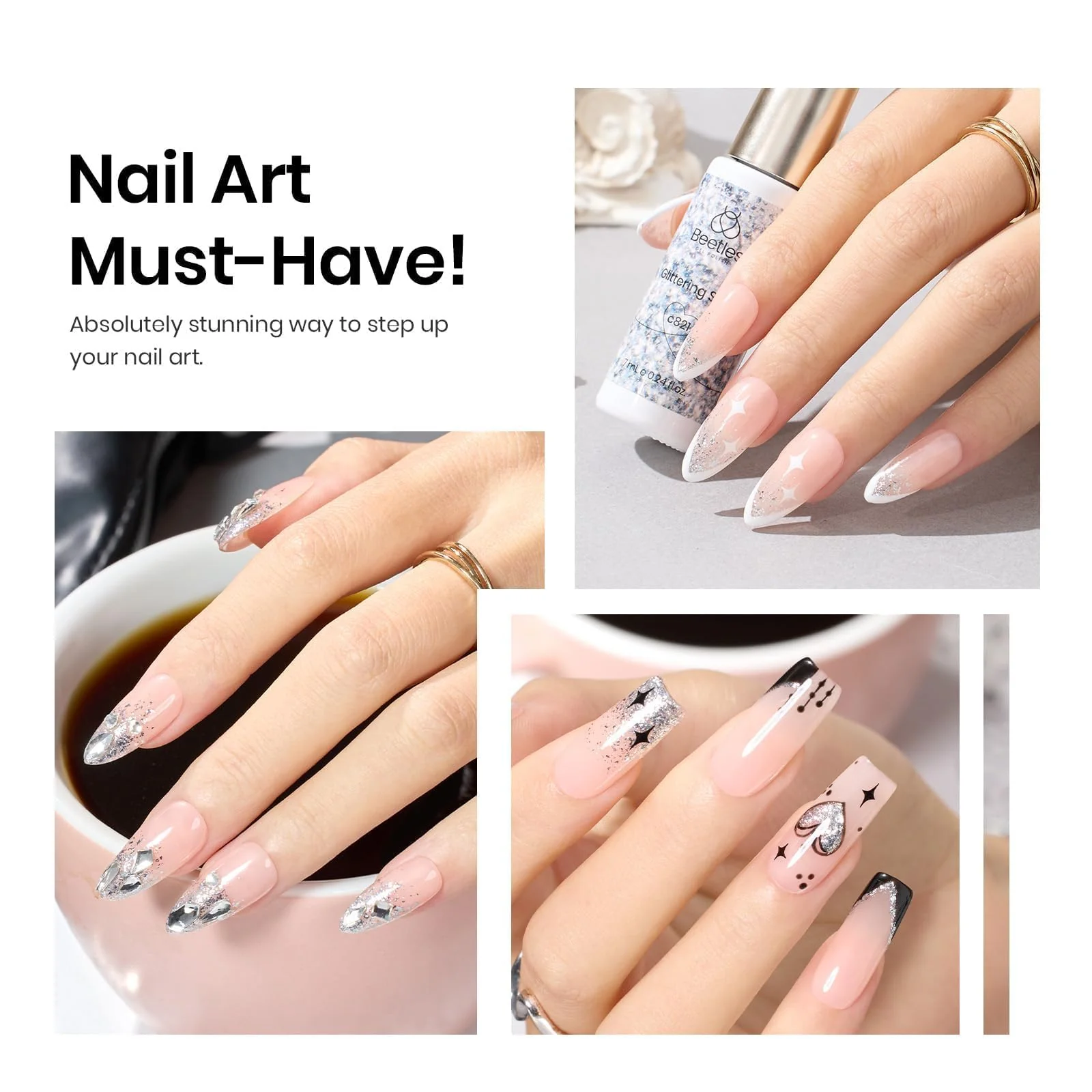Beetles Gel Polish Reflective Silver Glitter Gel Polish 1pcs 7ml - Image 7