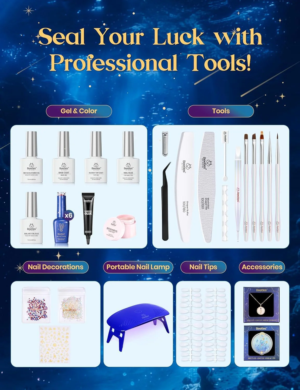 Beetles Lucky Box Scorpio Zodiac Sign Gel Nail Polish Kit - Summer Nails 6 Colors(11.29-12.17) - Image 7