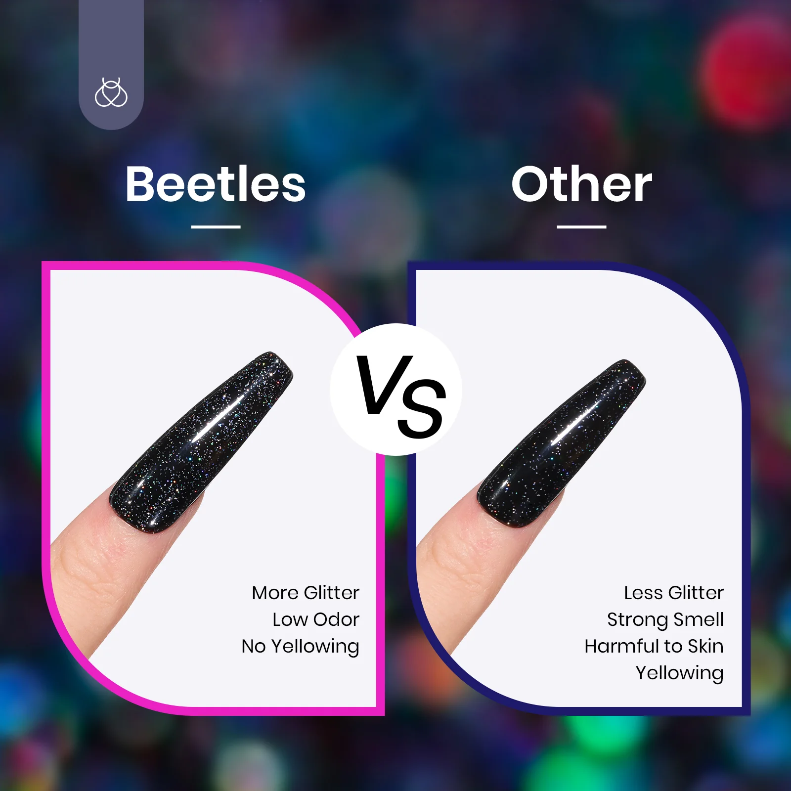 Beetles Glitter Nails Top Coat| 10ML - Image 3