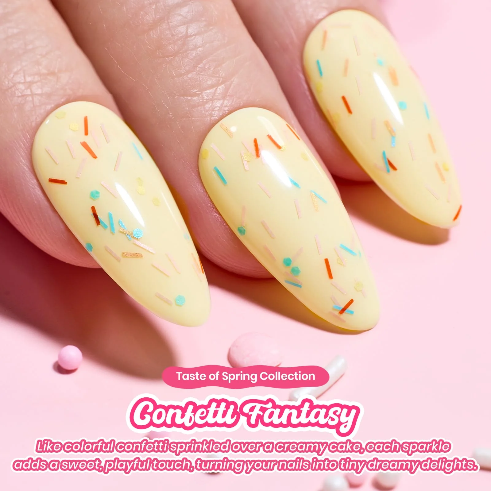 Beetles Glitter Top Coat Gel Polish Limited - Confetti Fantasy Sprinkle Glitter Gel Top Coat 15ml - Image 4