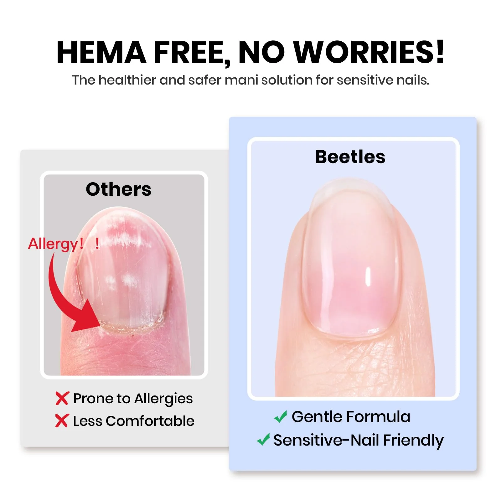 Beetles Hema-Free Nail Glue Gel - 10ml Super Strong Brush UV Nail Glue - Image 3