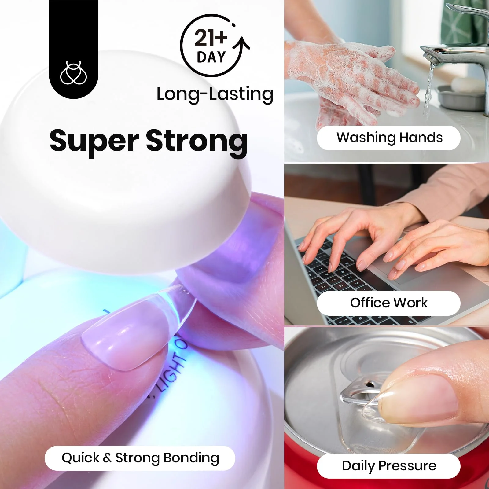 Beetles Hema-Free Nail Glue Gel - 10ml Super Strong Brush UV Nail Glue - Image 4