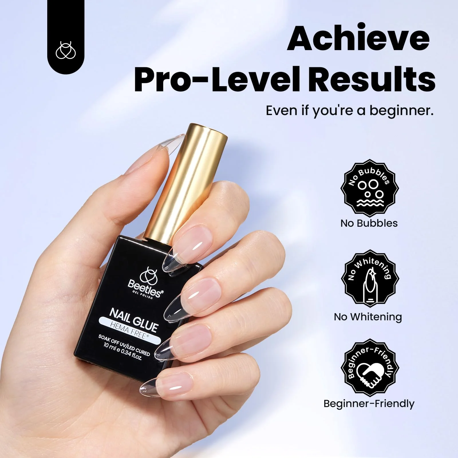 Beetles Hema-Free Nail Glue Gel - 10ml Super Strong Brush UV Nail Glue - Image 6