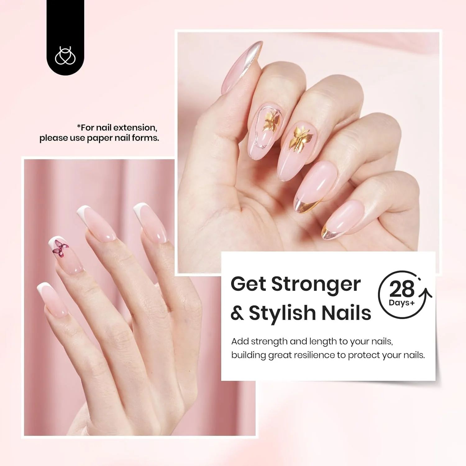 Beetles Nail Protection Trio Set Hema-Free Pink Builder Gel Get Stronger Nails - Image 7