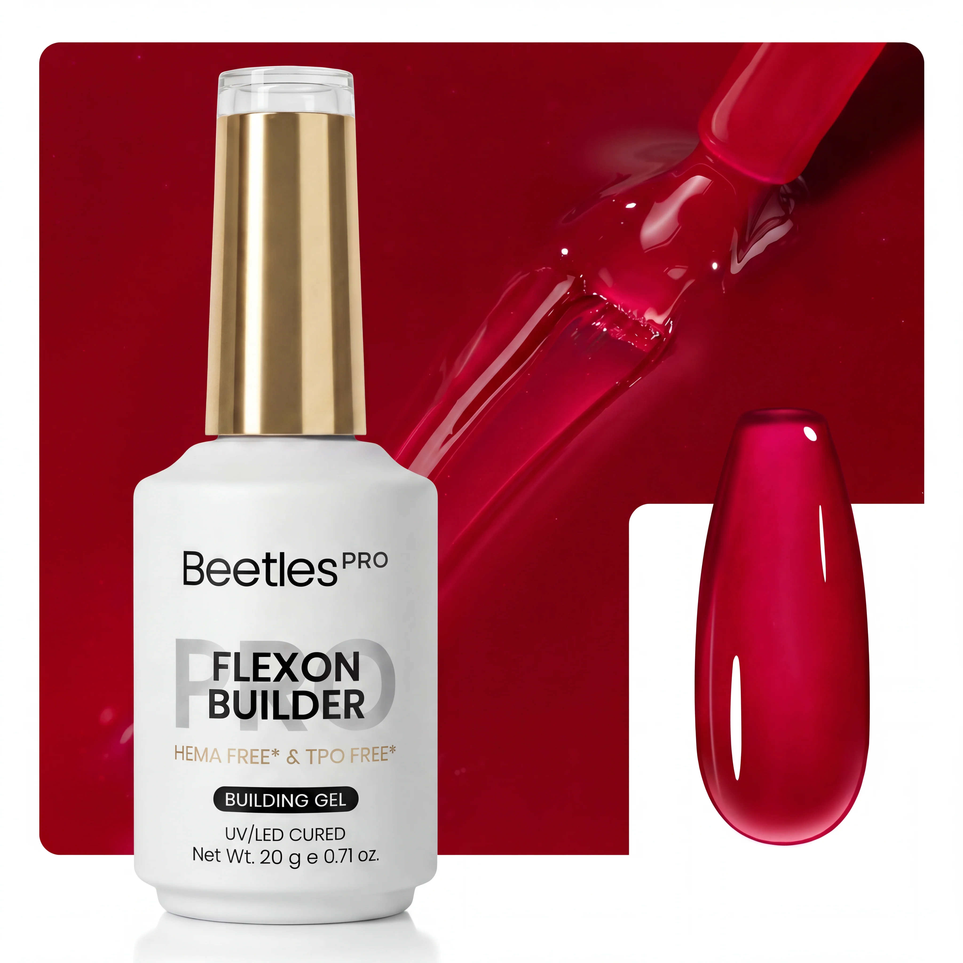 Beetles HEMA Free TPO Free Crimson Whisper Builder Gel