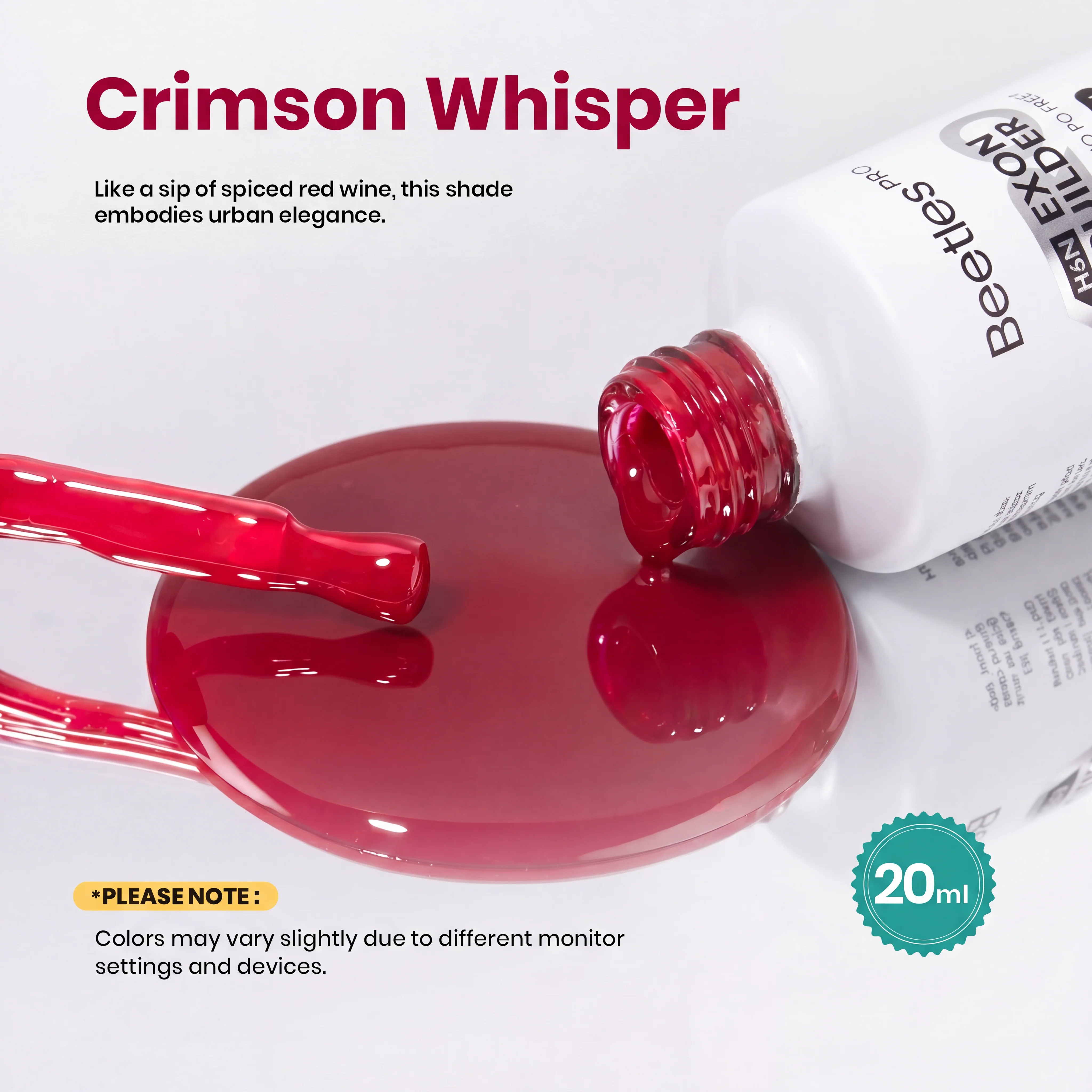 Beetles HEMA Free TPO Free Crimson Whisper Builder Gel - Image 4