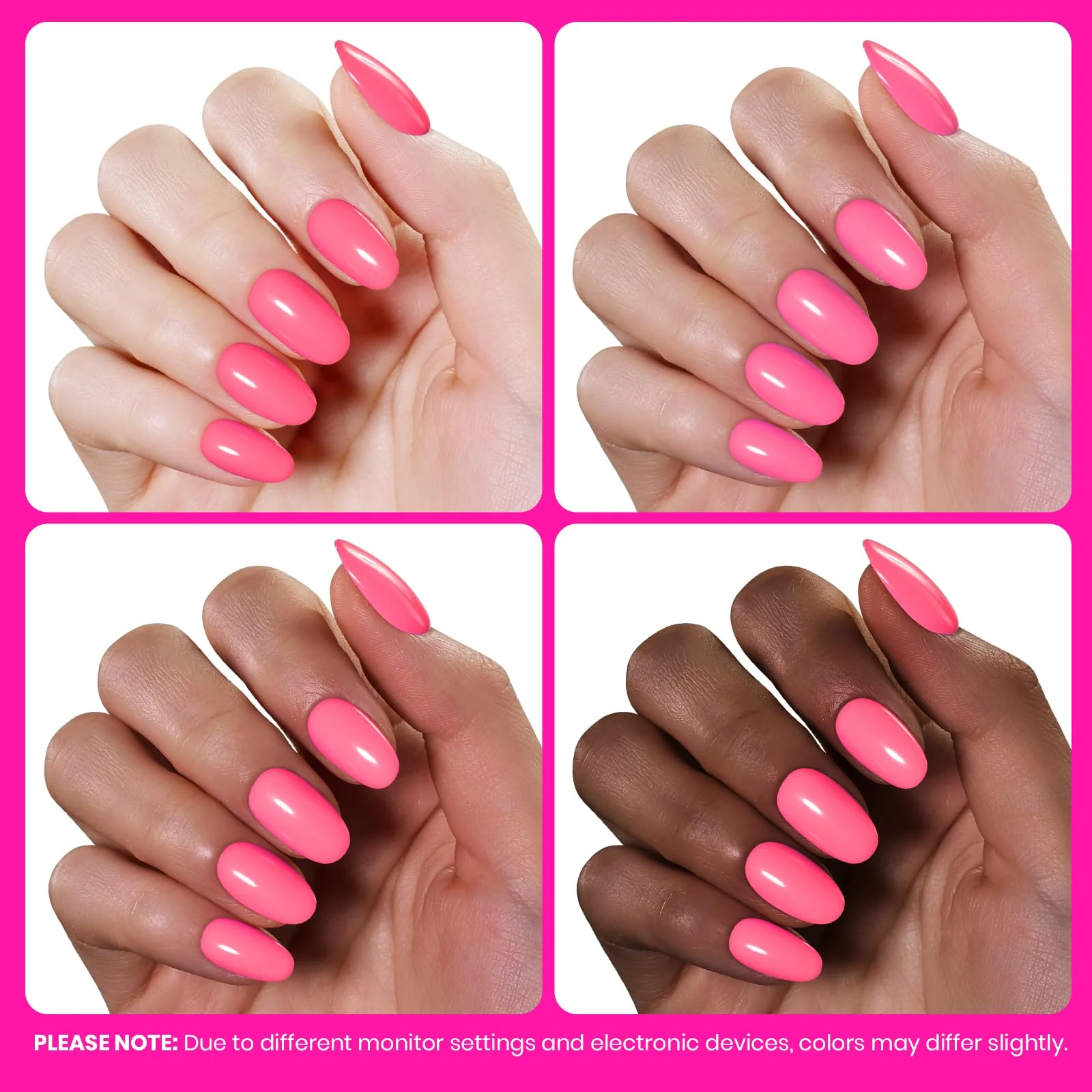 Beetles Hot Pink Gel Polish - Blush Popper 15ML/0.51Fl Oz, Hema Free Neon Pink Gel Nail Polish - Image 2