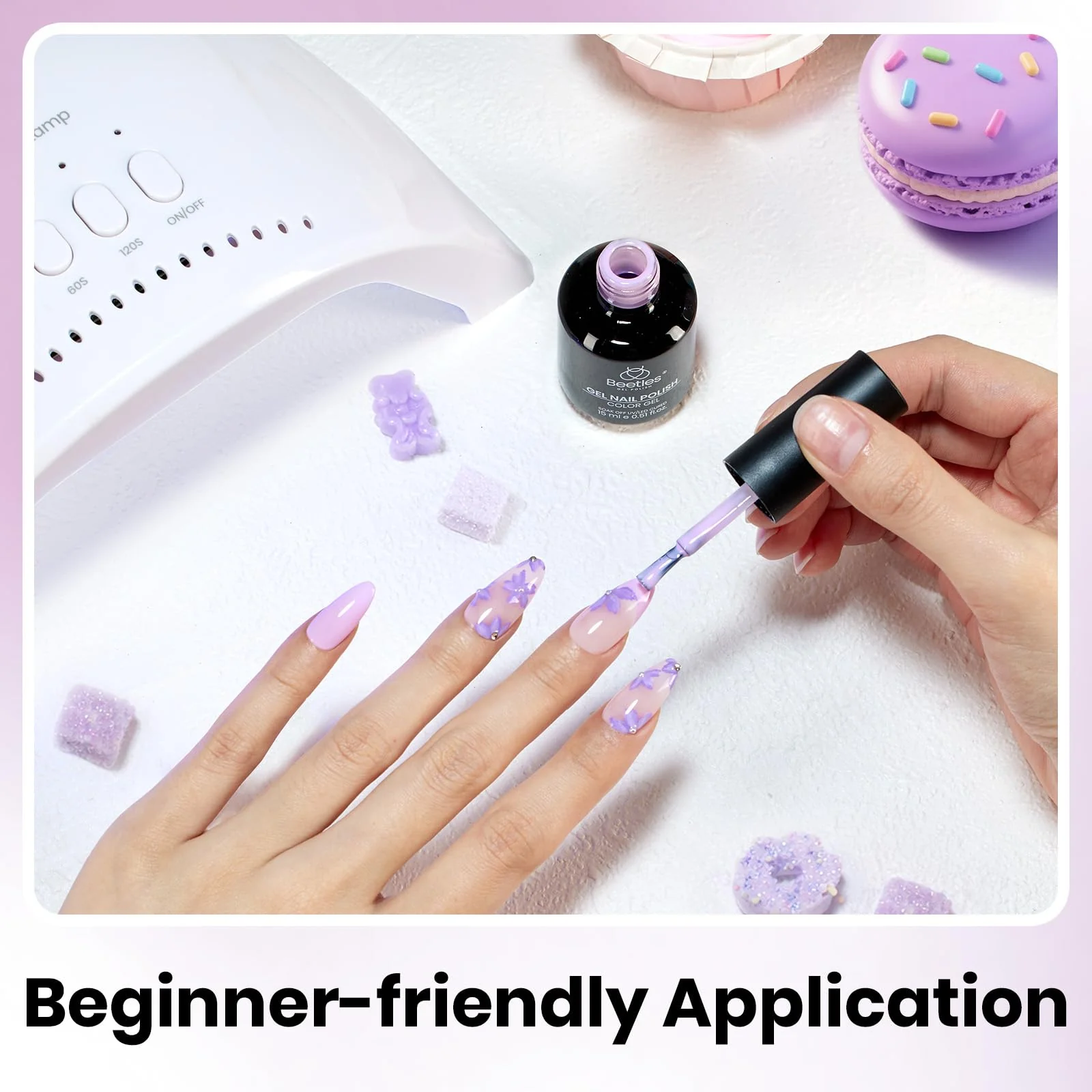 beetles Lavender Purple Gel Polish - 1pc 15ml lilac Pale Purple Violet Mauve Color Milky Taro Soak Off Uv LED Nail Lamp Polish Nail - Image 5