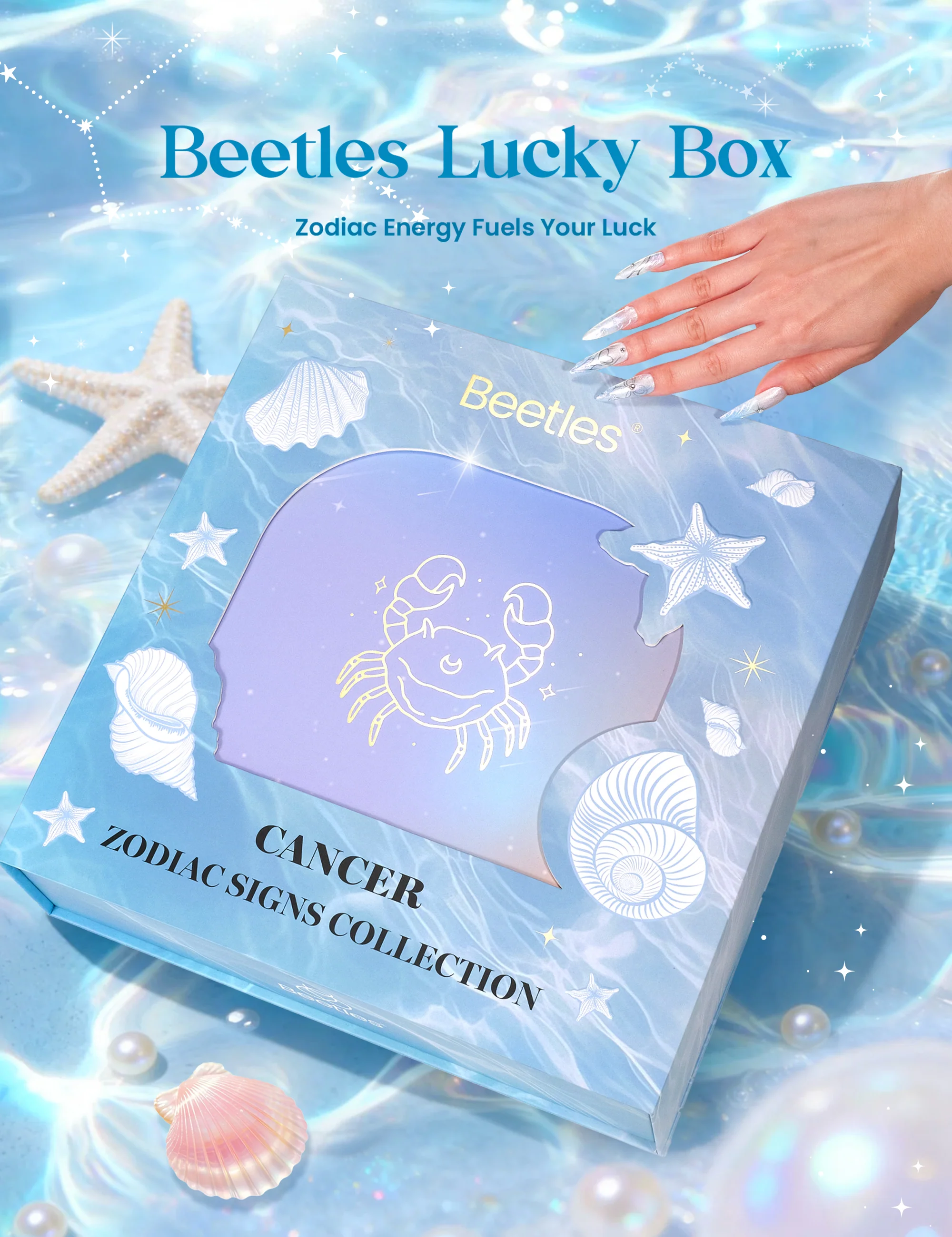 Beetles Lucky Box Cancer Zodiac Sign Gel Nail Polish Kit - Summer Nails 6 Colors(06.21-07.22) - Image 2