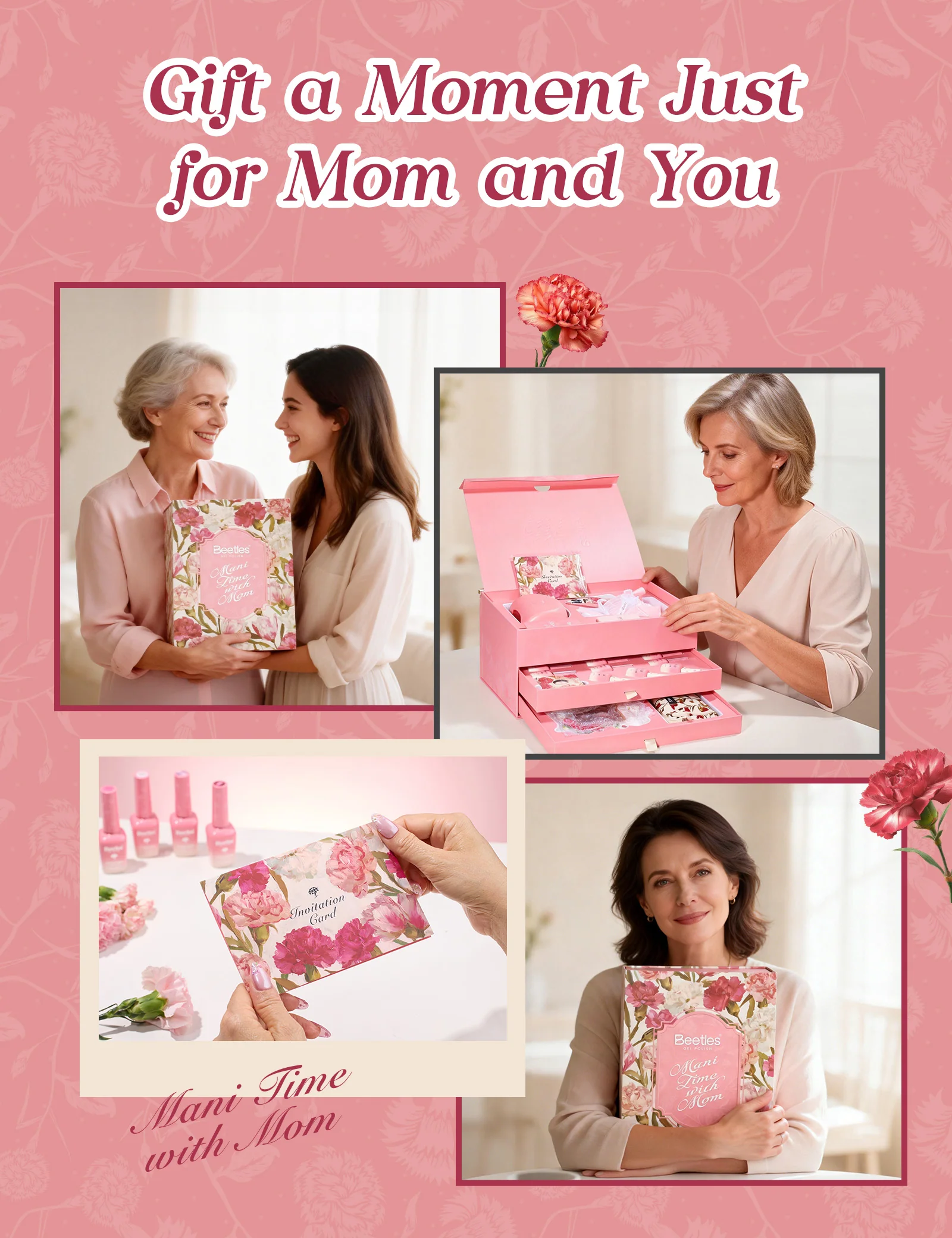 (Extra Free Nail Tips) Beetles Mani Time with Mom Birthday Gift Box | 12-Color HEMA-Free & TPO-Free Manicure Kit - Image 3