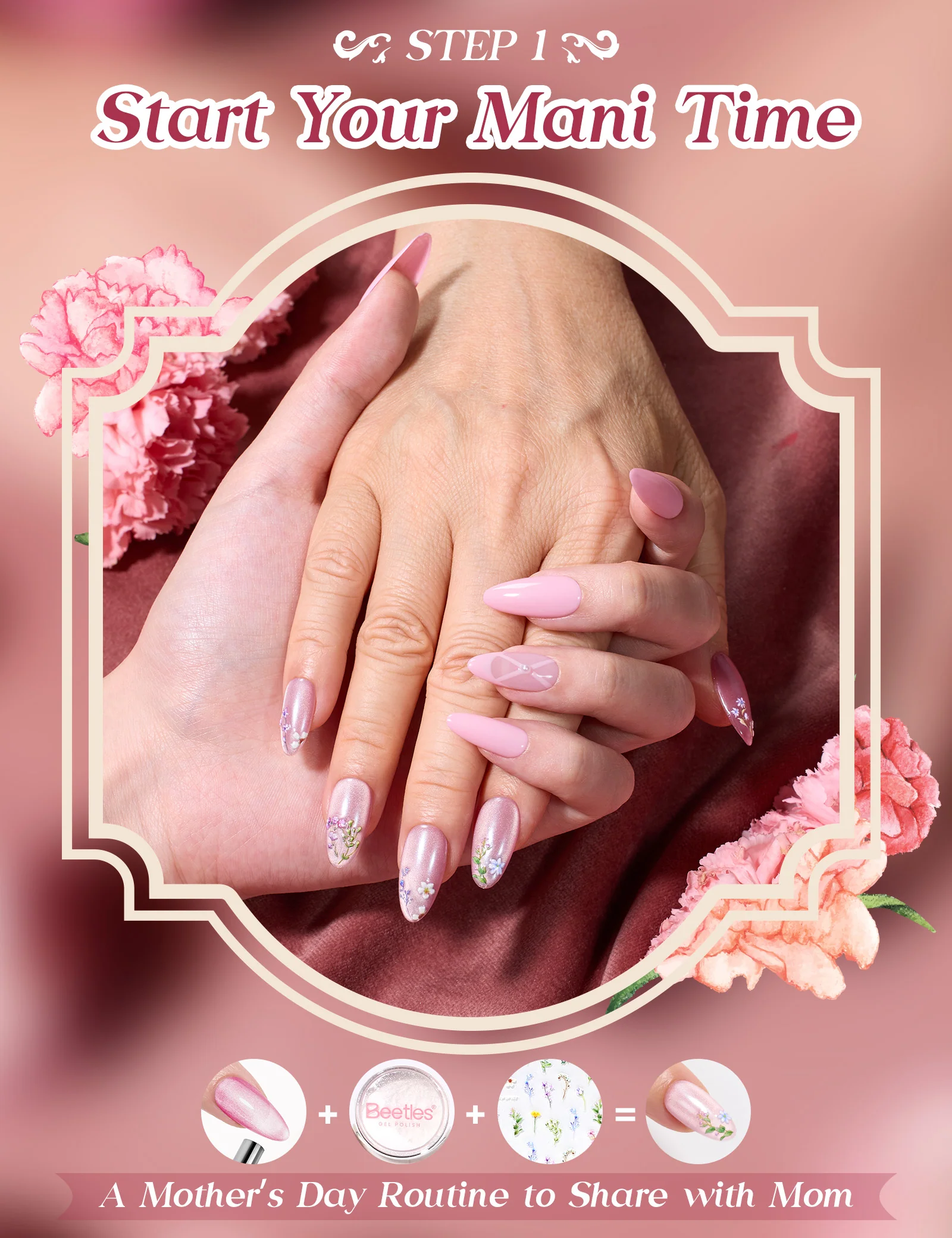 (Extra Free Nail Tips) Beetles Mani Time with Mom Birthday Gift Box | 12-Color HEMA-Free & TPO-Free Manicure Kit - Image 8