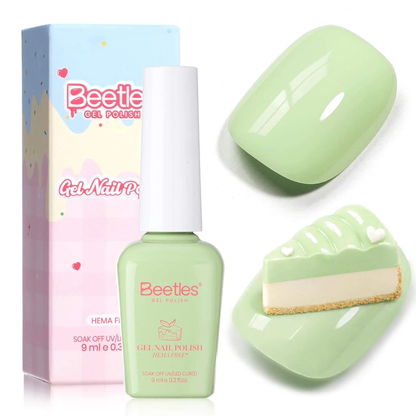 Beetles Mint Green Gel Nail Polish - Nails Matcha Mousse Pastel Green Gel Polish