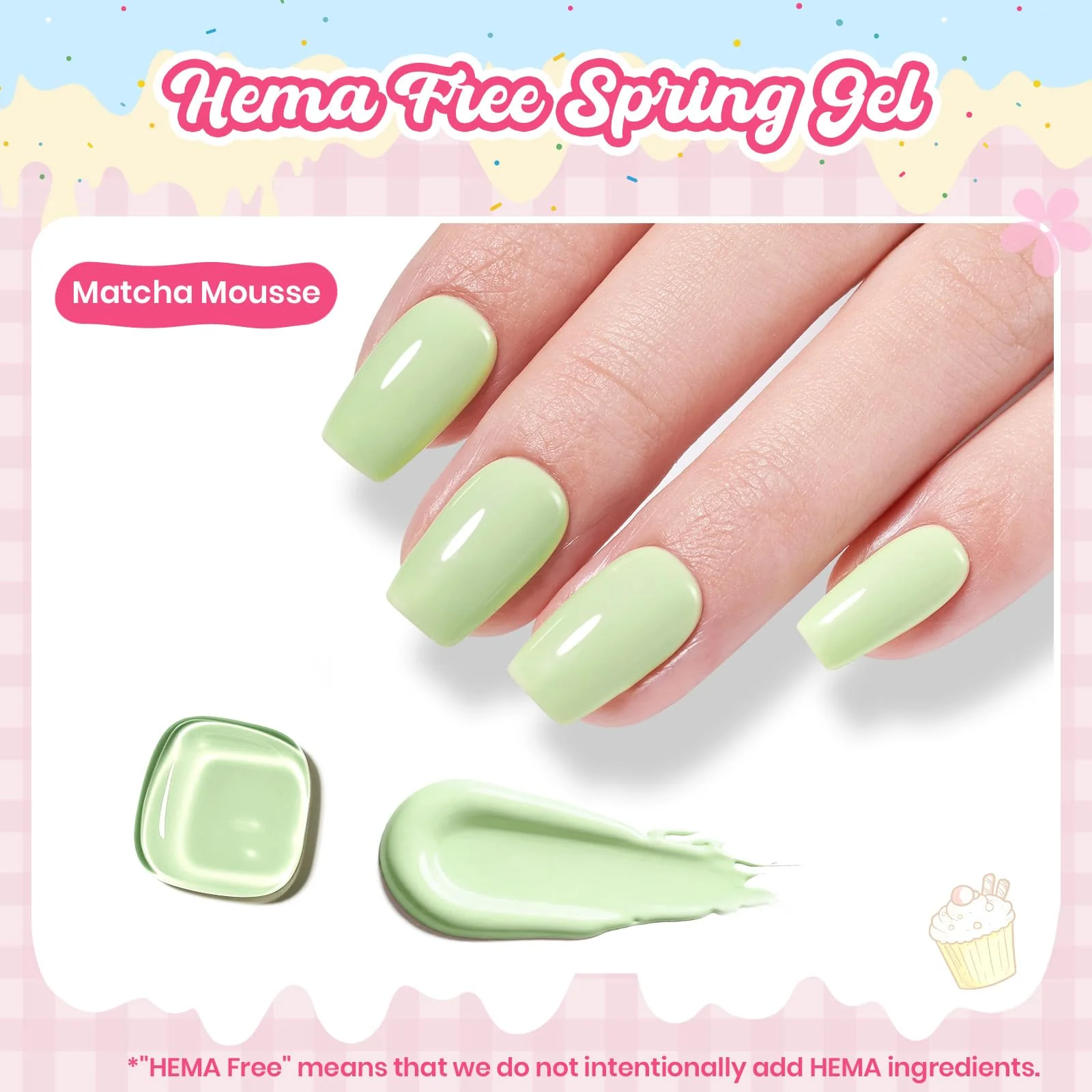 Beetles Mint Green Gel Nail Polish - Nails Matcha Mousse Pastel Green Gel Polish - Image 4