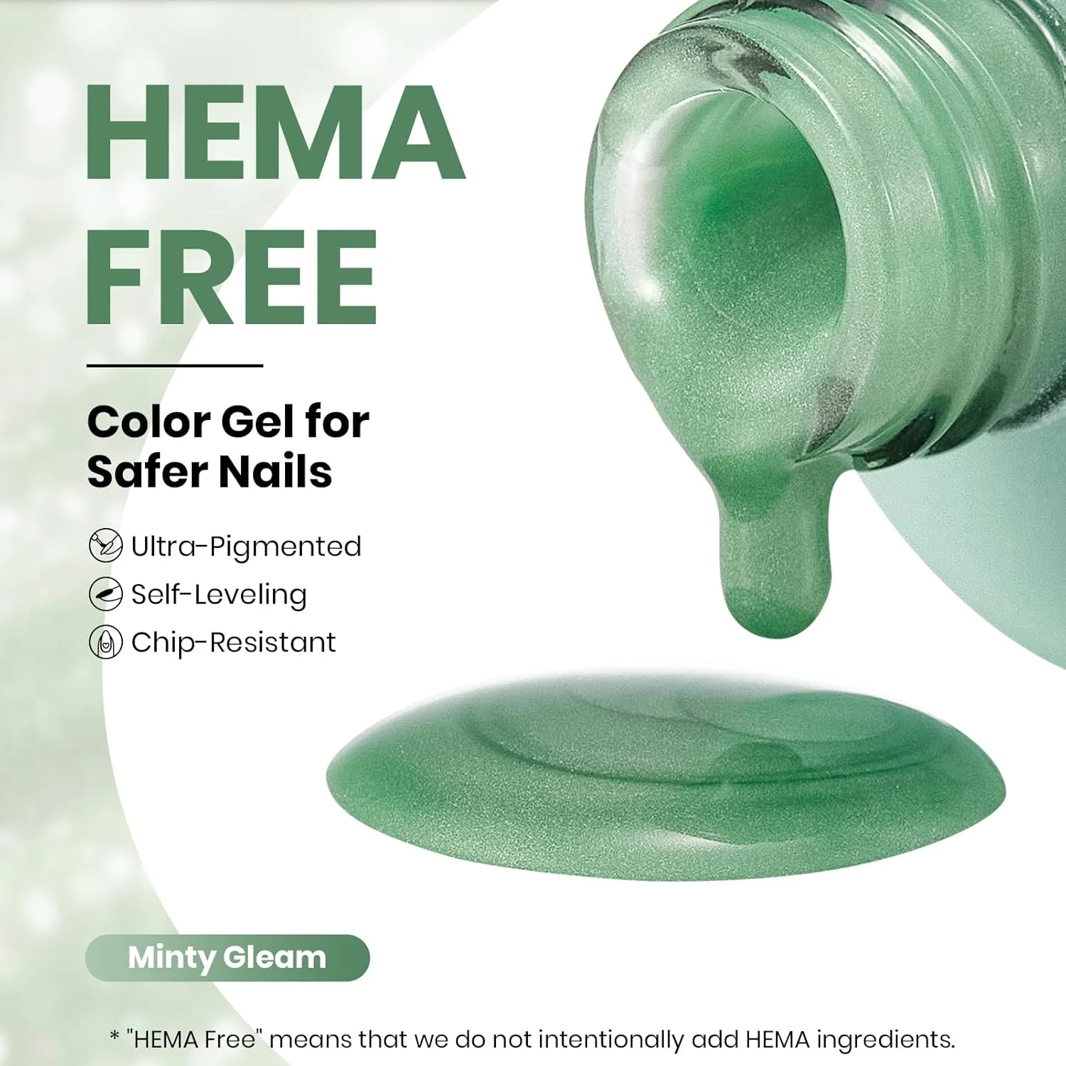 Beetles Minty Gleam Green Cat Eye Gel Nail Polish - 15ML Full Size Glass Green Glitter Cat Eye Gel Polish Magnetic Shimmer Effect Soak Off UV Nail Art Design Salon DIY Manicure Gift for Women - Image 4