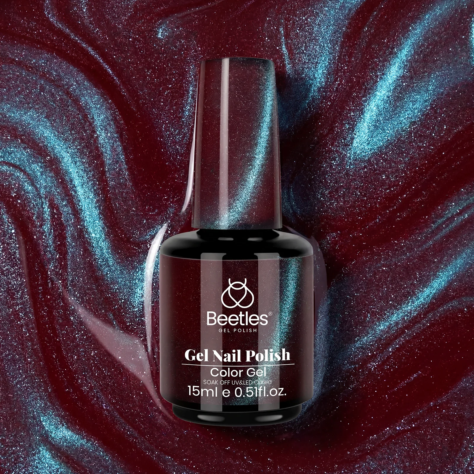 Beetles Modern Pre-Students Aurora Mocha Sparkling Platinum Brown 15ML Cat Eye Gel Nail Polish
