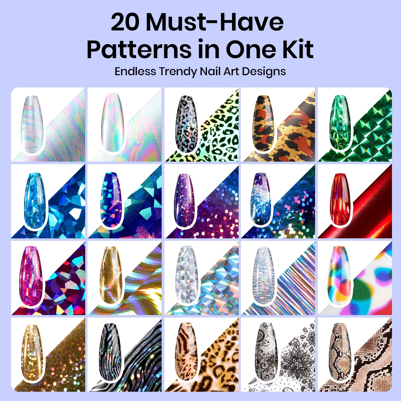 Beetles Nail Foil Art Kit 15ML*2 With 20 Pcs Classic Stickers Nail Transfer Set - Image 2