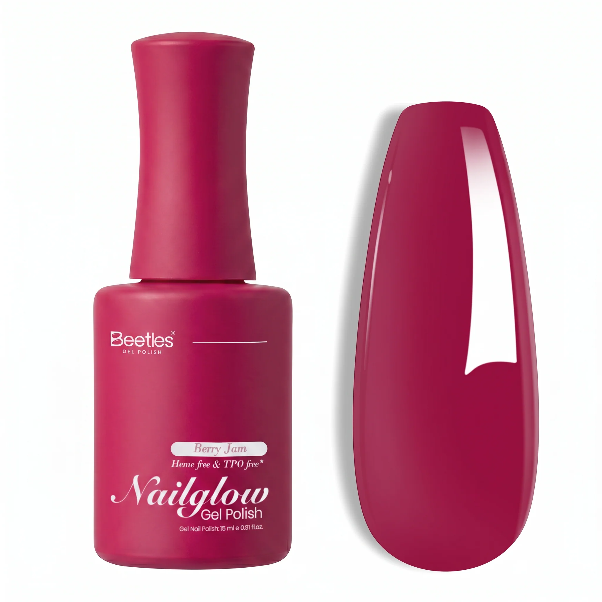 Beetles Nail Glow Berry Jam HEMA Free TPO Free Gel Polish 15ml