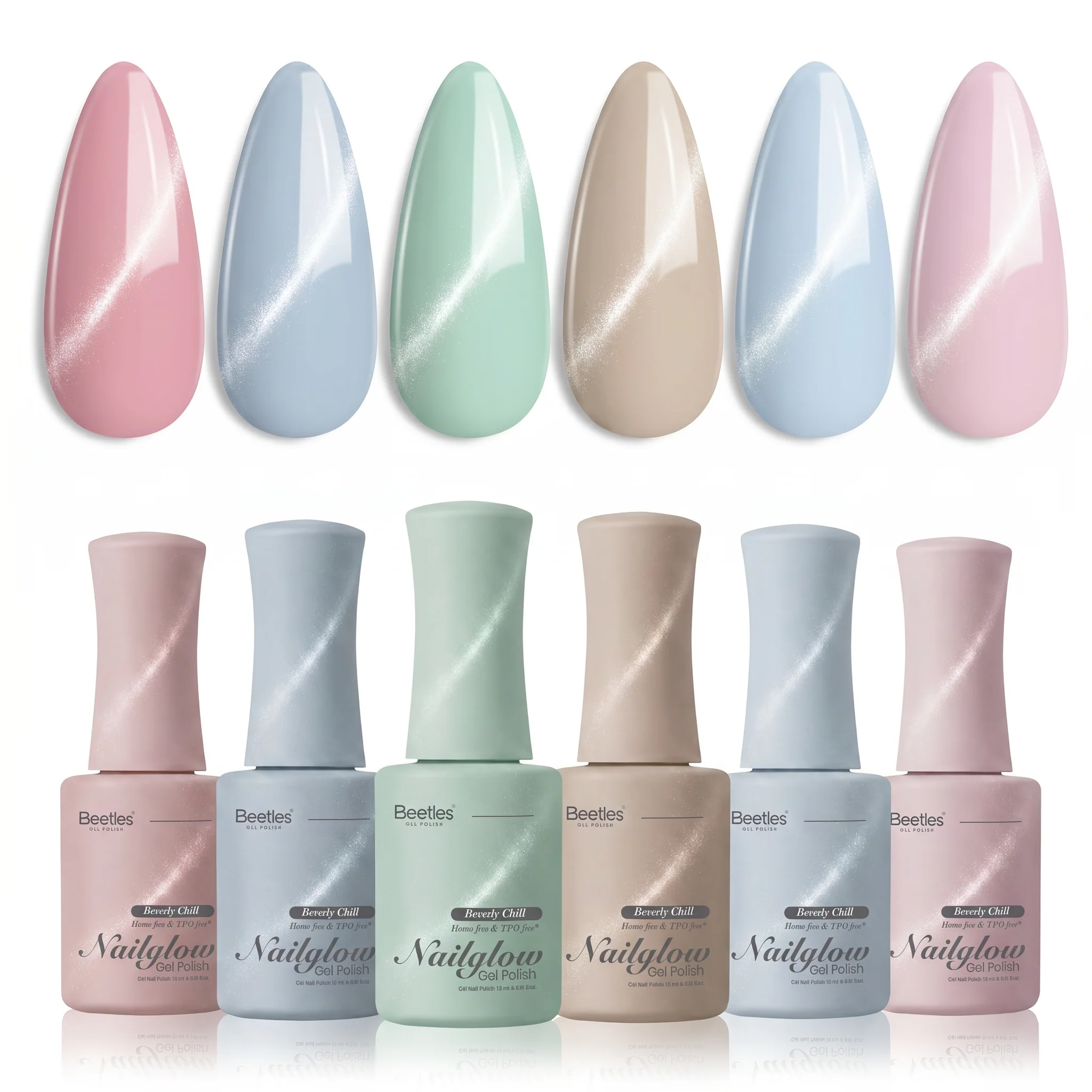 Beetles Nail Glow Beverly Chill HEMA Free TPO Free 6 Colors Jelly Gel Polish Set 15ml