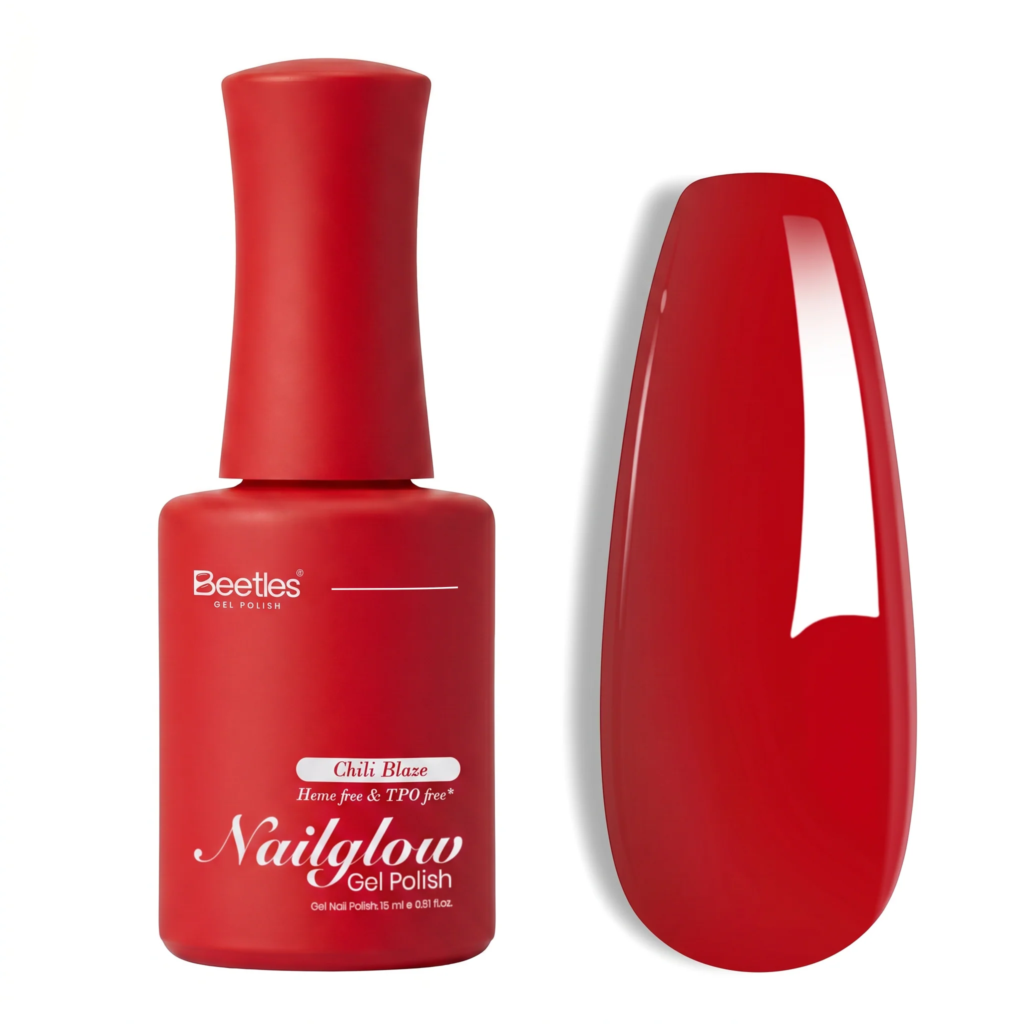 Beetles Nail Glow Chili Blaze HEMA Free TPO Free Gel Polish 15ml