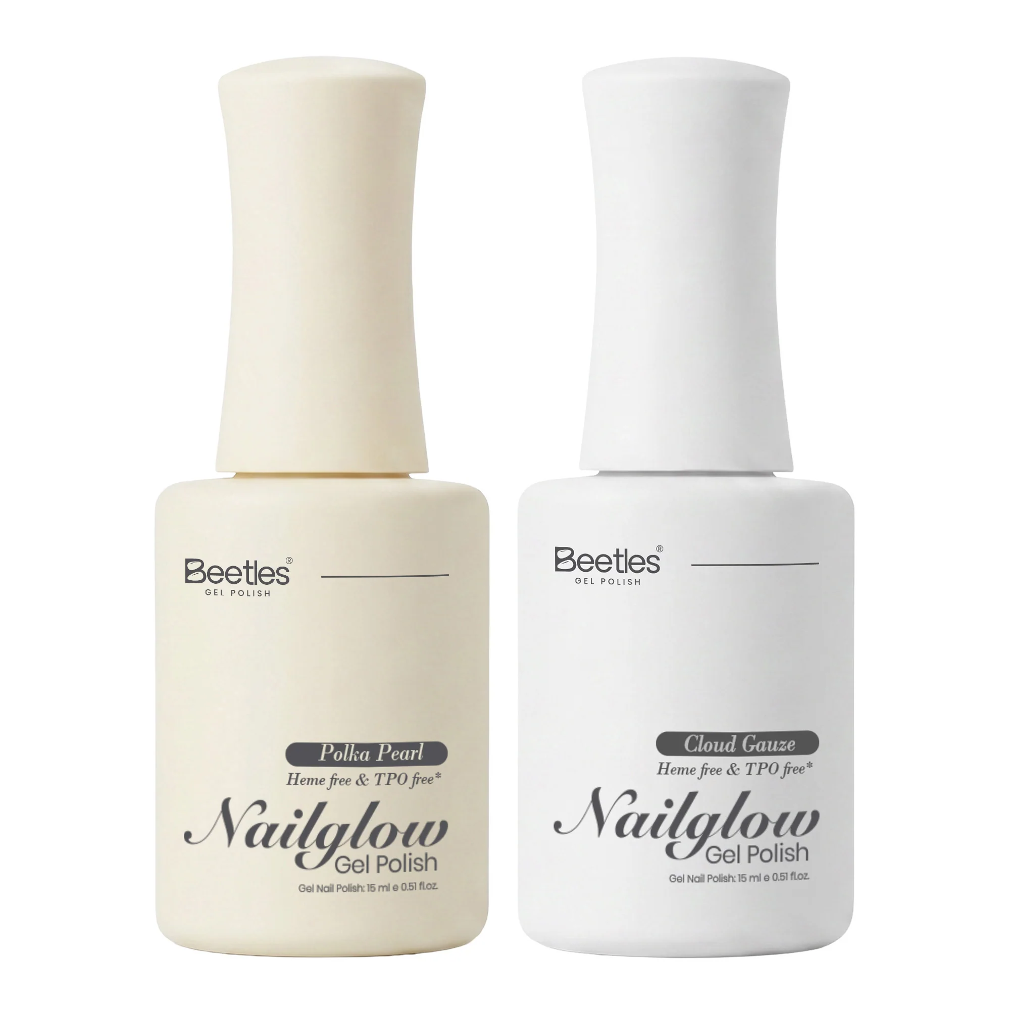 Beetles Nail Glow  Polka Pearl HEMA Free TPO Free 2 Colors Gel Polish Duo 15ml