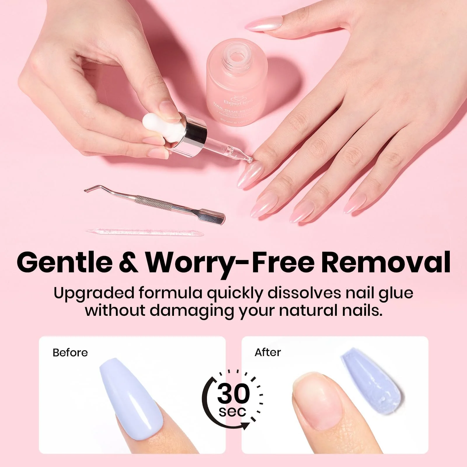 Beetles Nail Glue Essential Duo Dropper Design 20g No Wipe Hands-Free Nail Glue And 30ml Glass Dropper Nail Remover - Image 7
