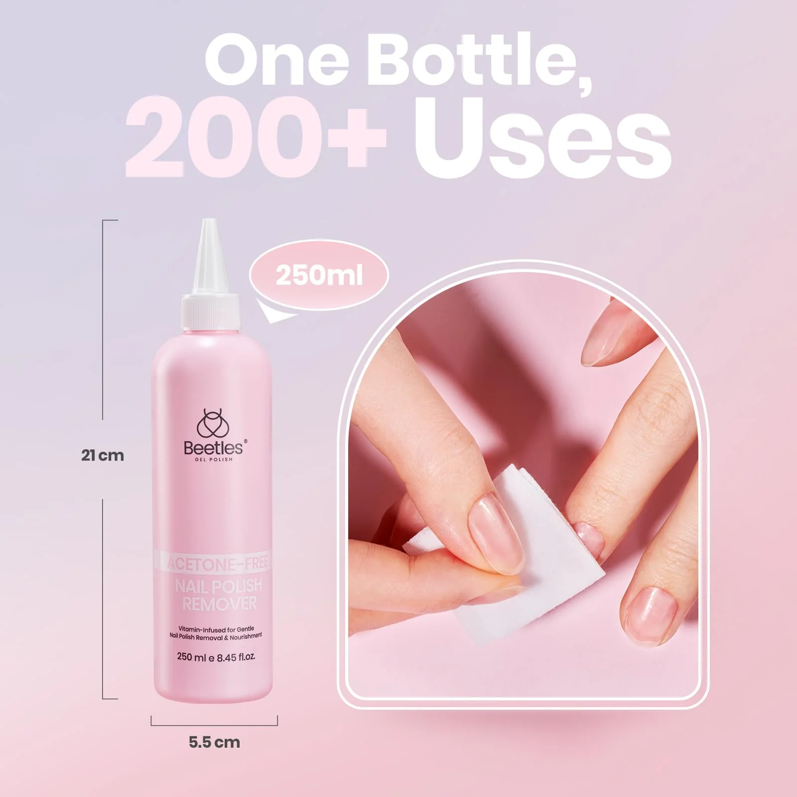 Beetles Nail Polish Remover 250ML Gentle Nourishing Nail Care - Image 5