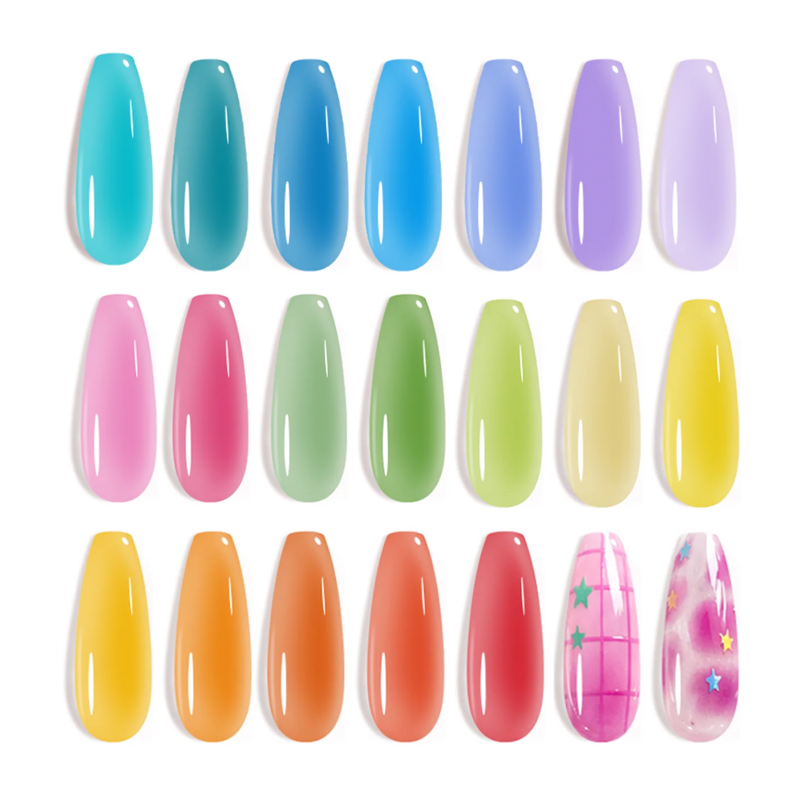 Beetles Neon Jelly-Like Summer 20 Colors Summer Nails Gel Polsih Kit Nail Art