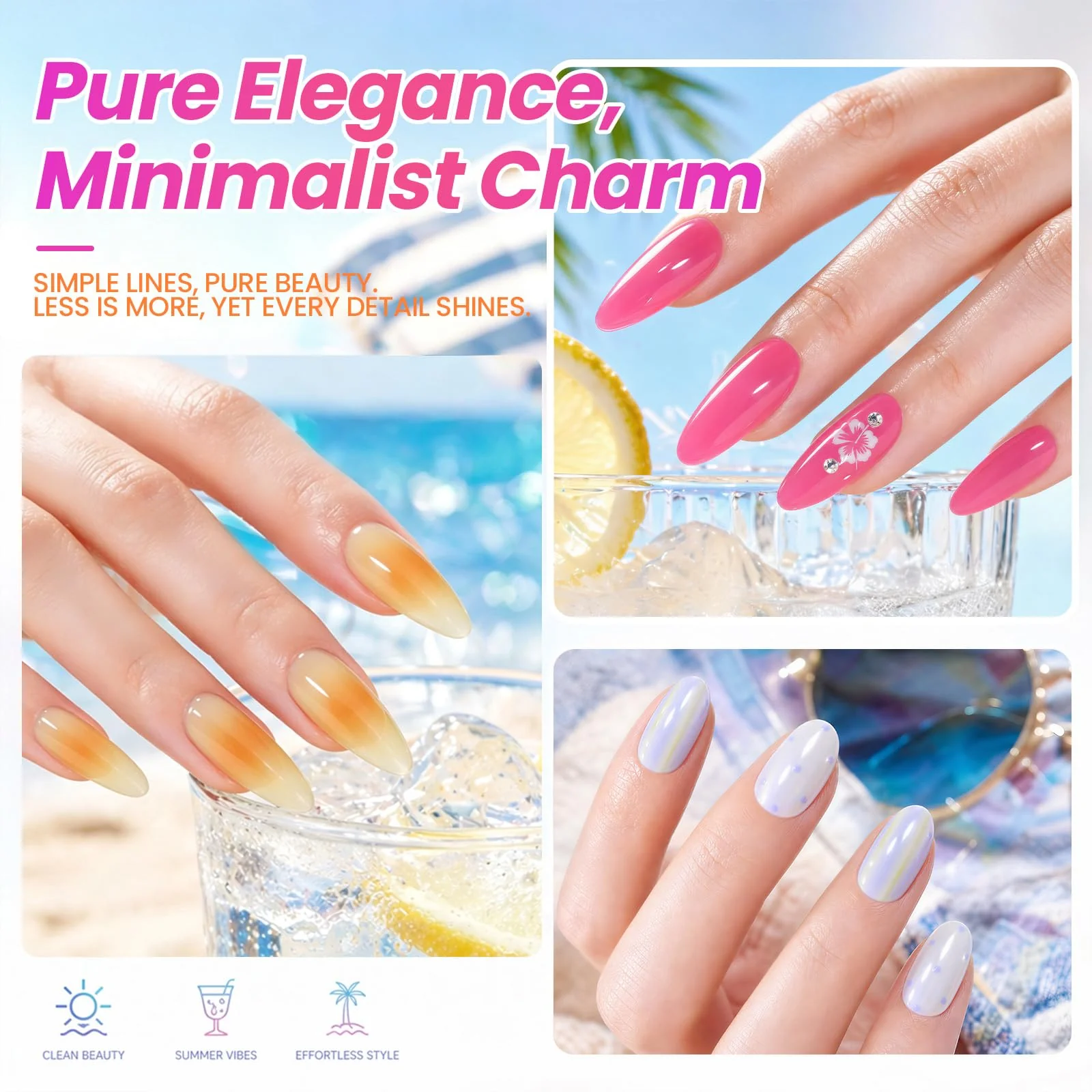 Beetles Neon Jelly-Like Summer 20 Colors Summer Nails Gel Polsih Kit Nail Art - Image 6