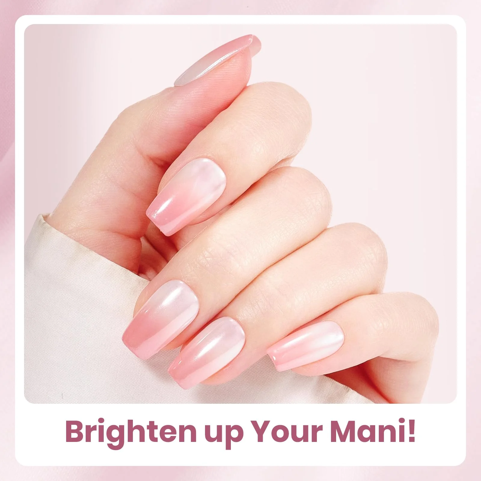 Beetles Nude Pink Gel Polish Set - Cozy Palette 6 Colors Gel Nail Polish Set, Nude Light Baby Pink Colors - Image 4