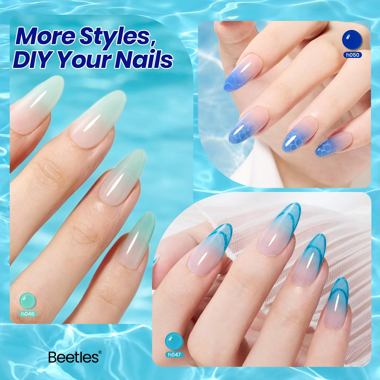 Beetles Ocean Veil 6 Colors Juicy Shine Summer Nails Jelly Gel Nail Polish Set - Image 4