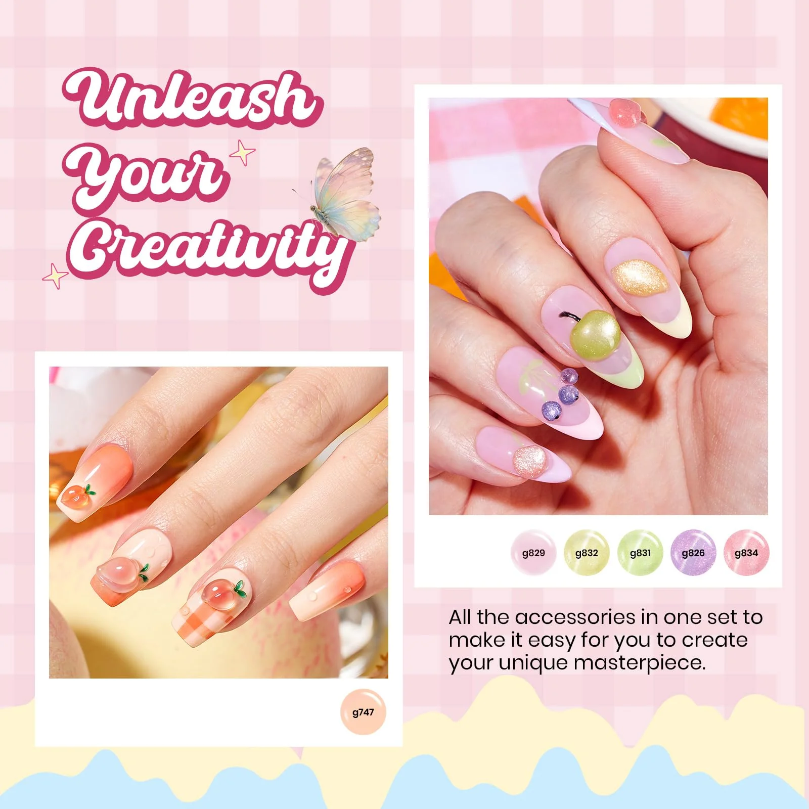Beetles Pastel Gel Nail Polish Set - Summer Spring Anthology 20 Colors Gel Polish Cat Eye Pink Yellow Blue Green Pearl Shimmer - Image 6