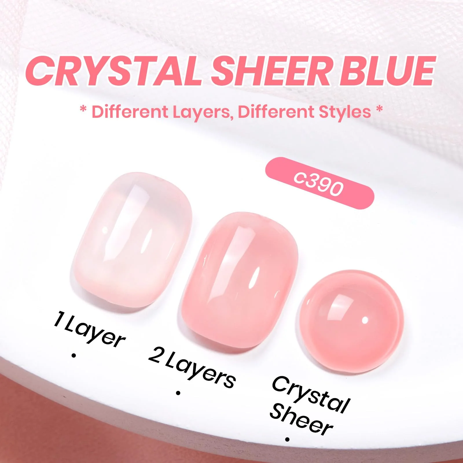 Beetles Peach Juicy Shine Jelly Gel Nude Pink 15ml  Gel Nail Polish Sheer Translucent Effect - Image 5